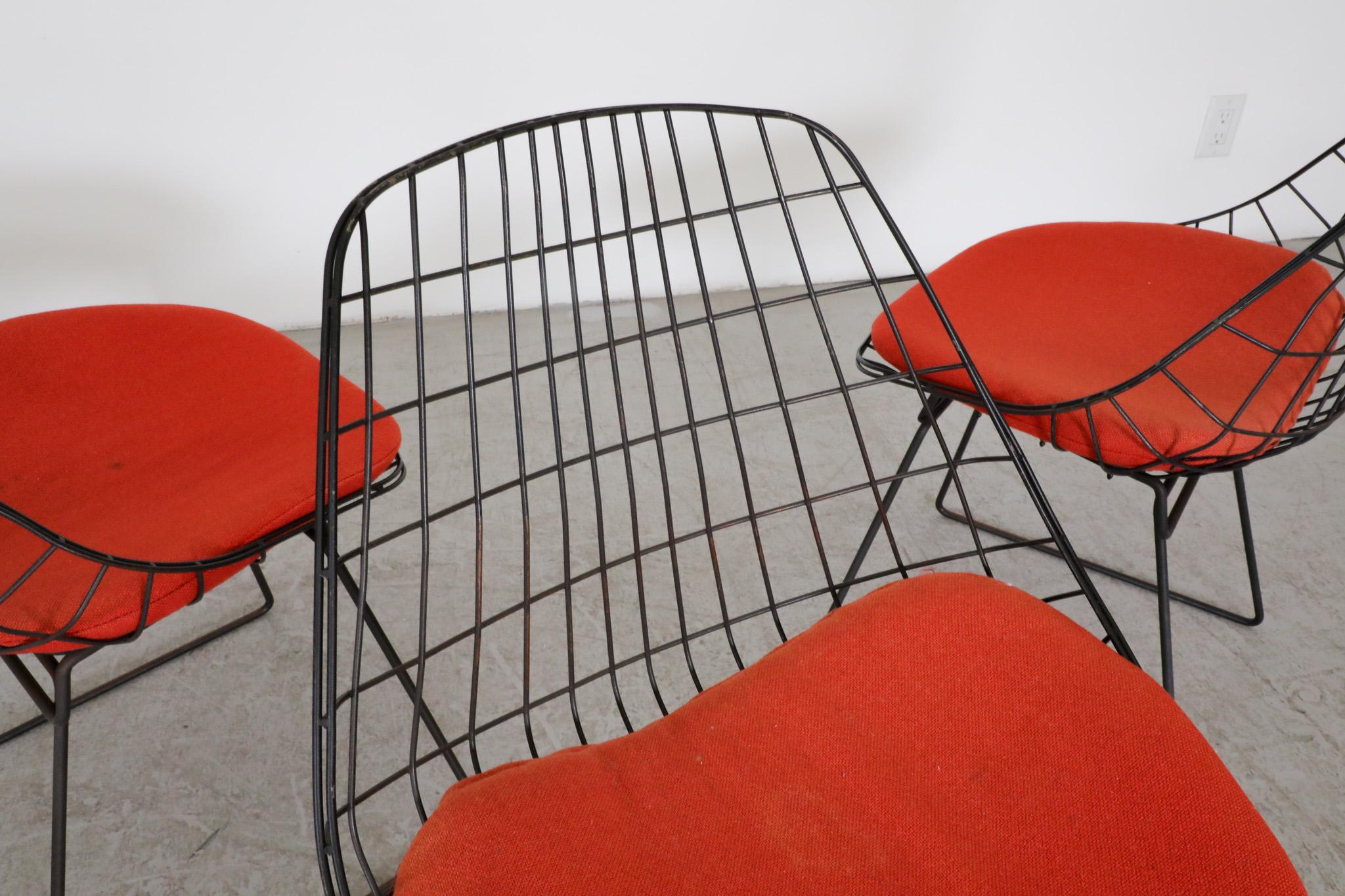 Ensemble de six chaises en fil de fer Cees Braakman 'SM05' pour Pastoe, années 1950  en vente 3