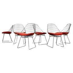 Vintage Set of Six Cees Braakman 'SM05' Wire Chairs for Pastoe, 1950s 