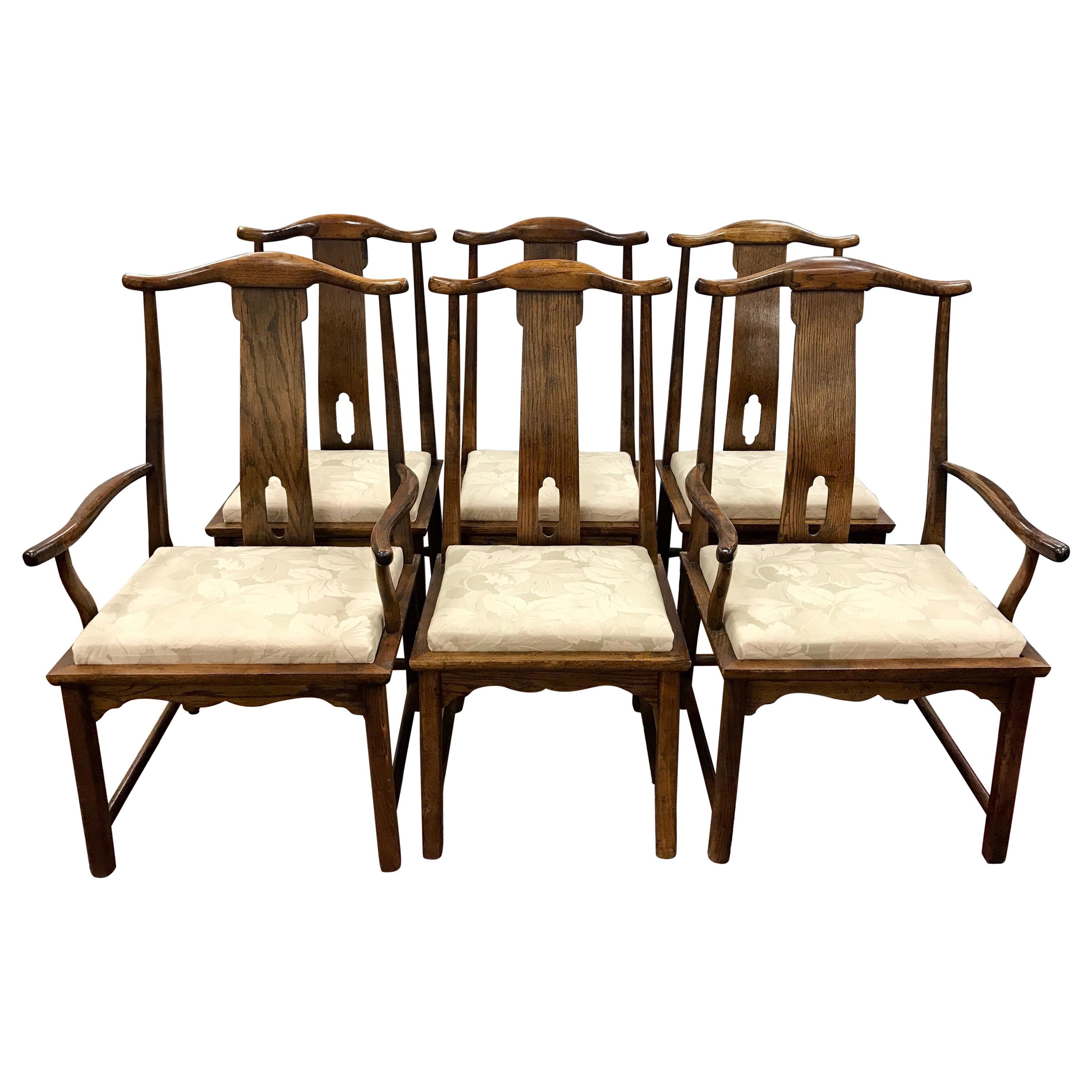 Set of Six Century Furniture Chin Hua Asian Style Dining Chairs