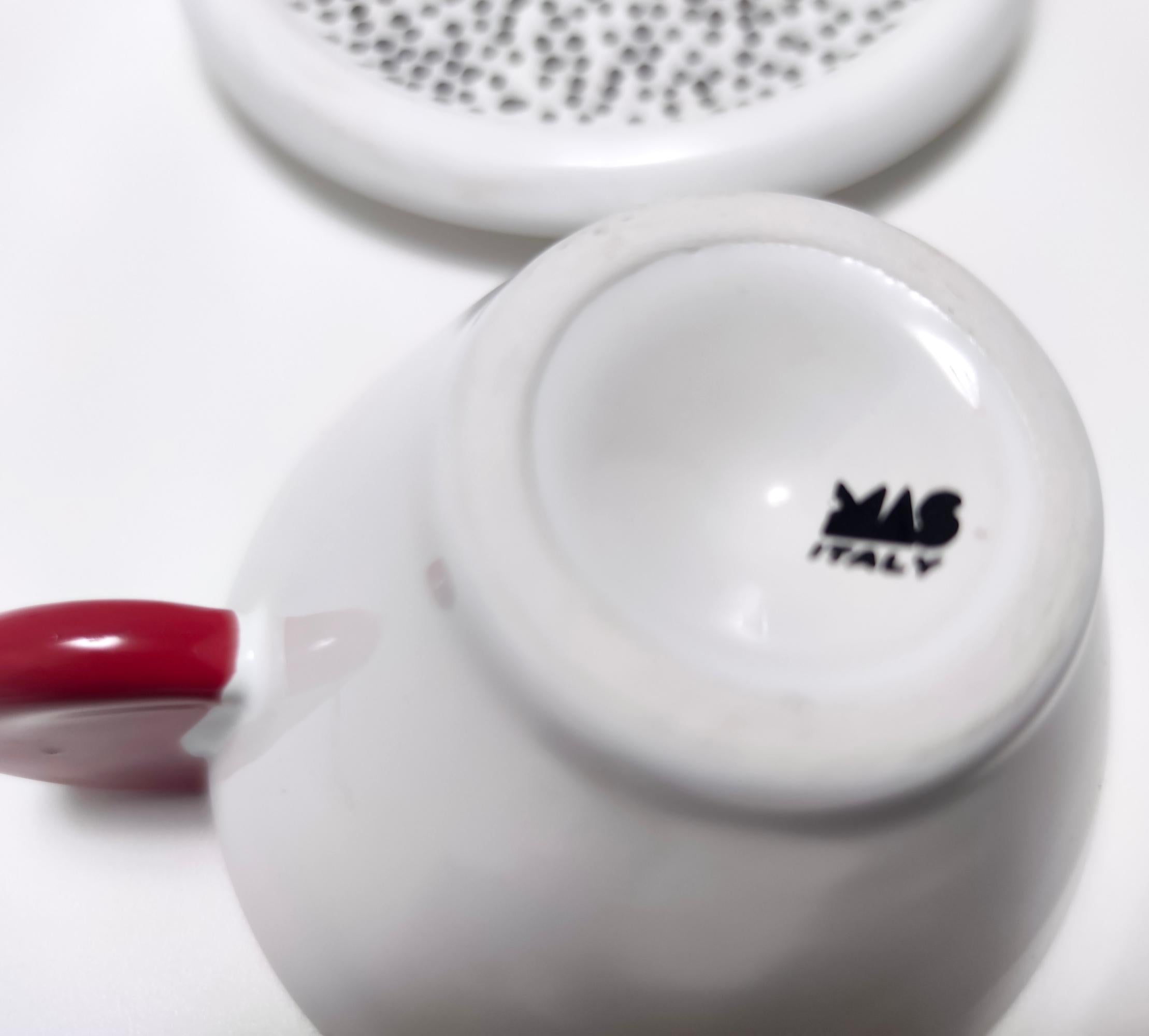 Set of Six Ceramic Coffee Cups by Massimo Materassi for Mas, Italy, 1980s 3