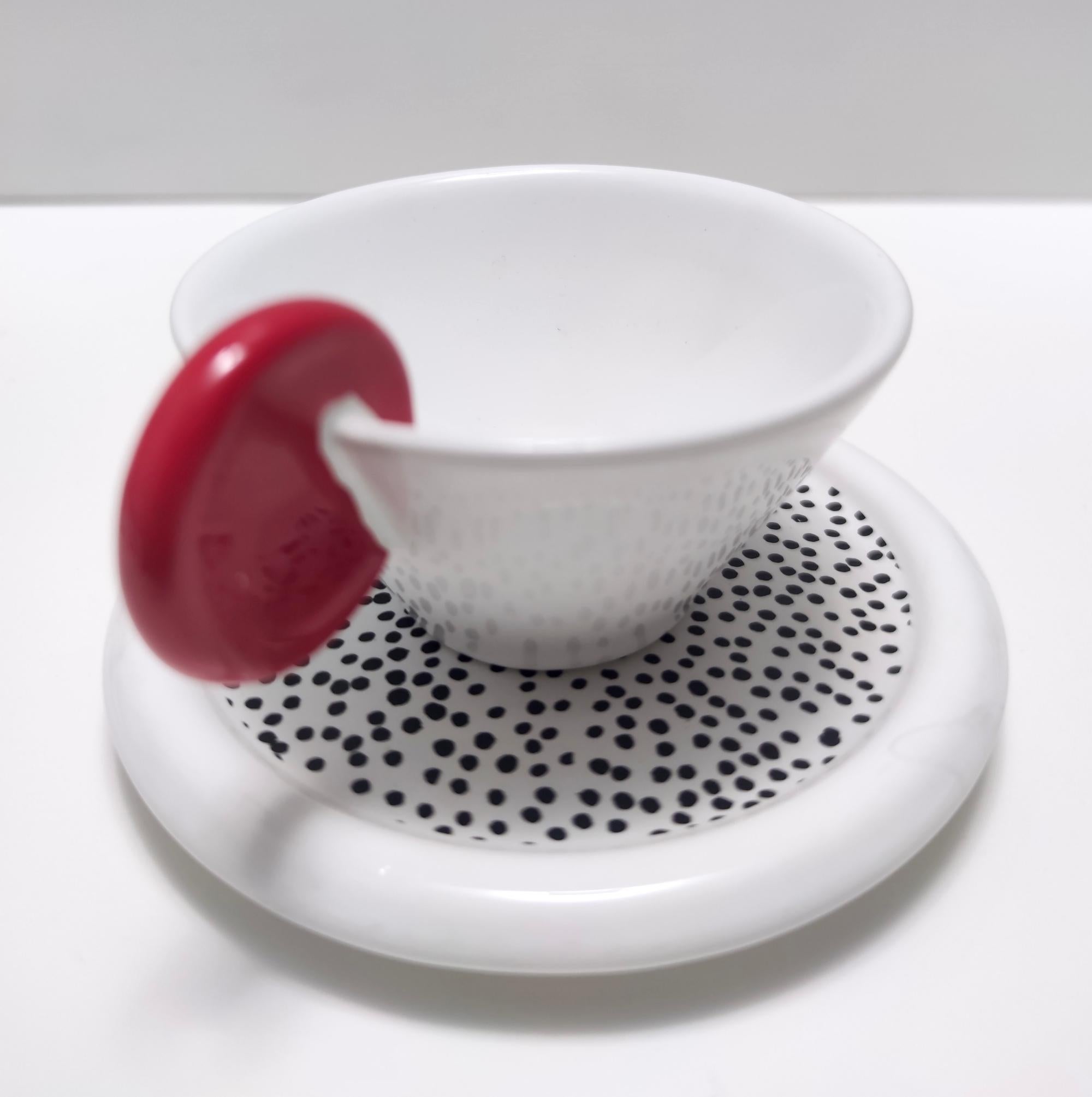 Post-Modern Set of Six Ceramic Coffee Cups by Massimo Materassi for Mas, Italy, 1980s