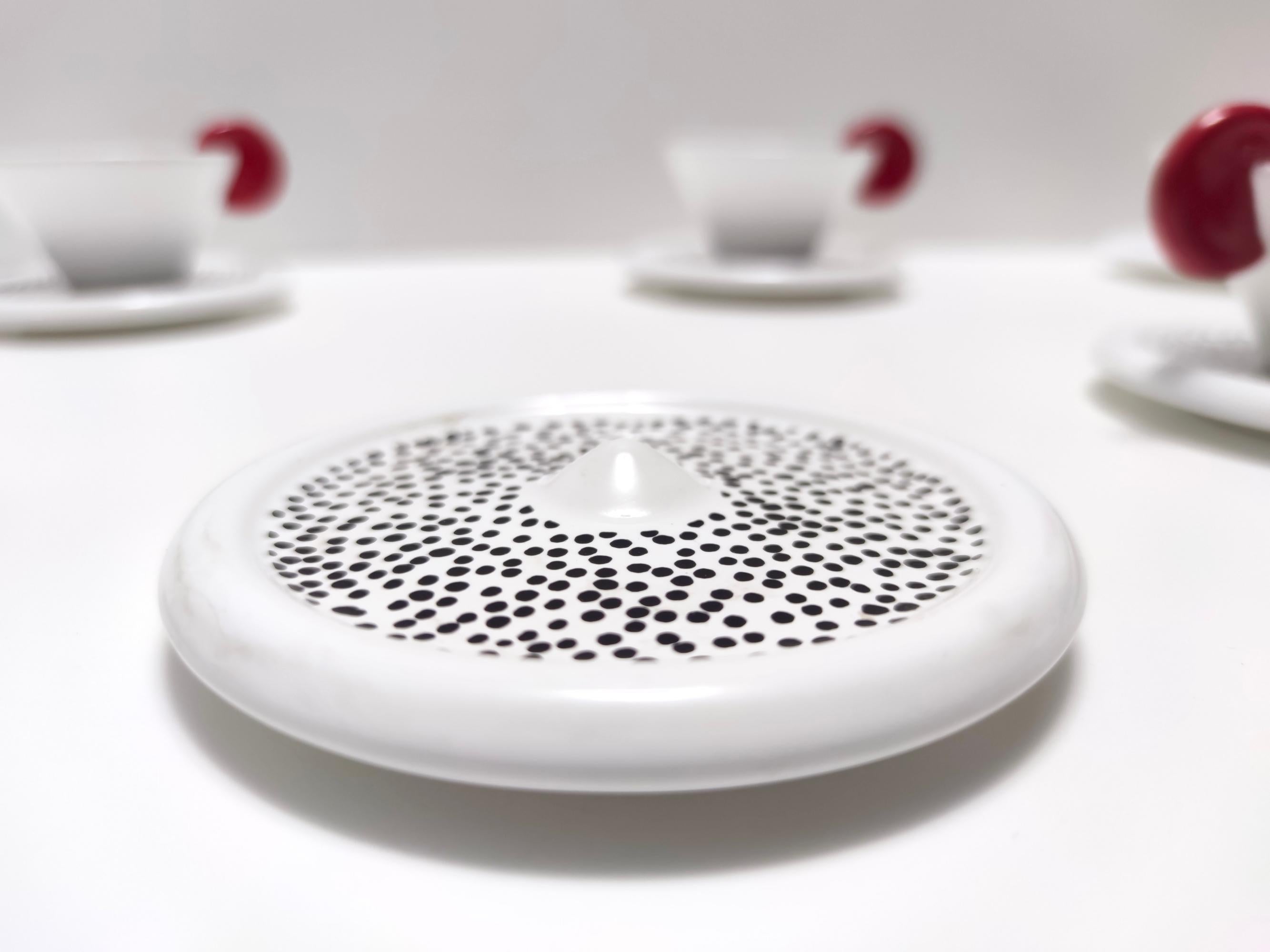 Set of Six Ceramic Coffee Cups by Massimo Materassi for Mas, Italy, 1980s 1