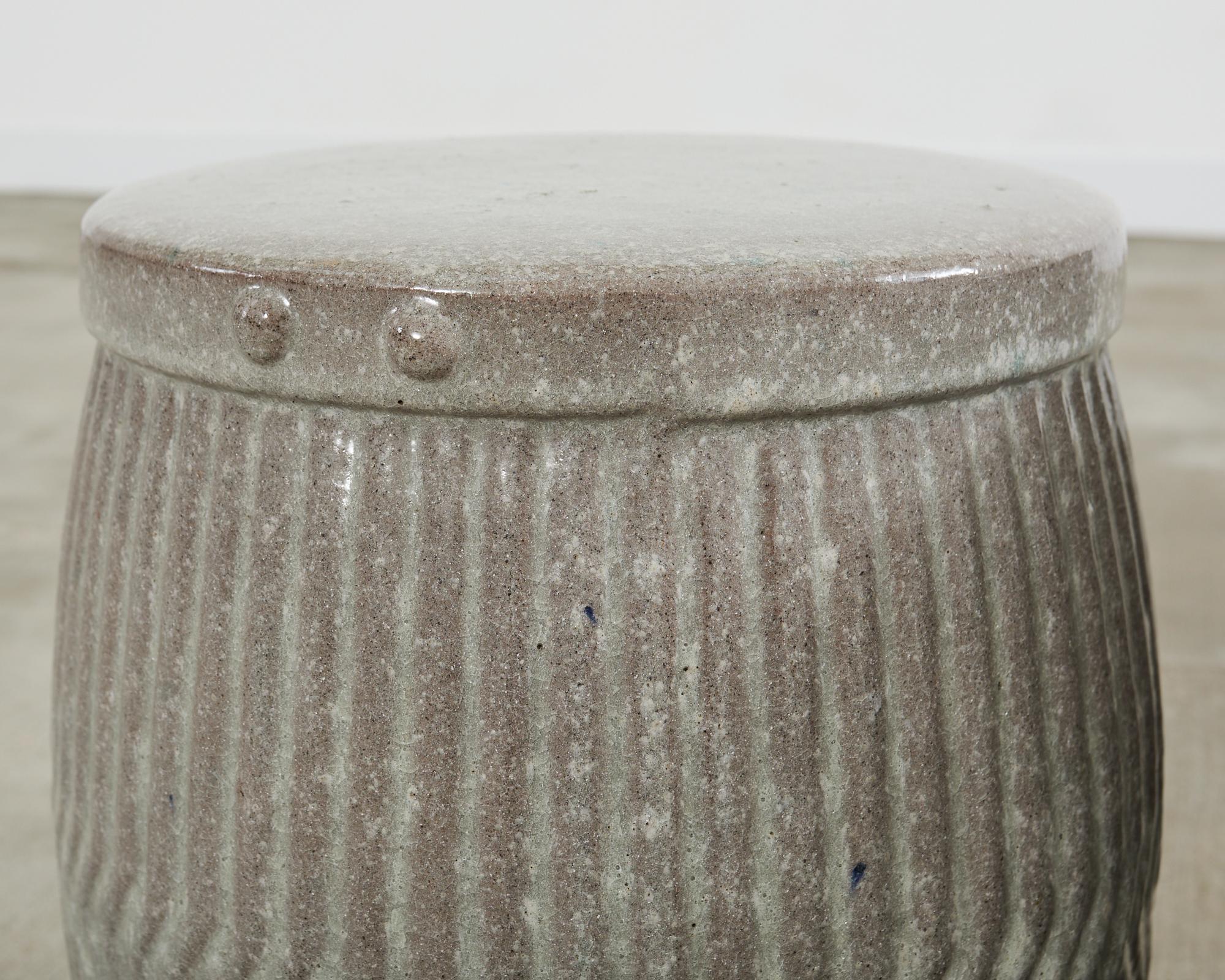 Set of Six Ceramic Drum Garden Stools or Drink Table 12