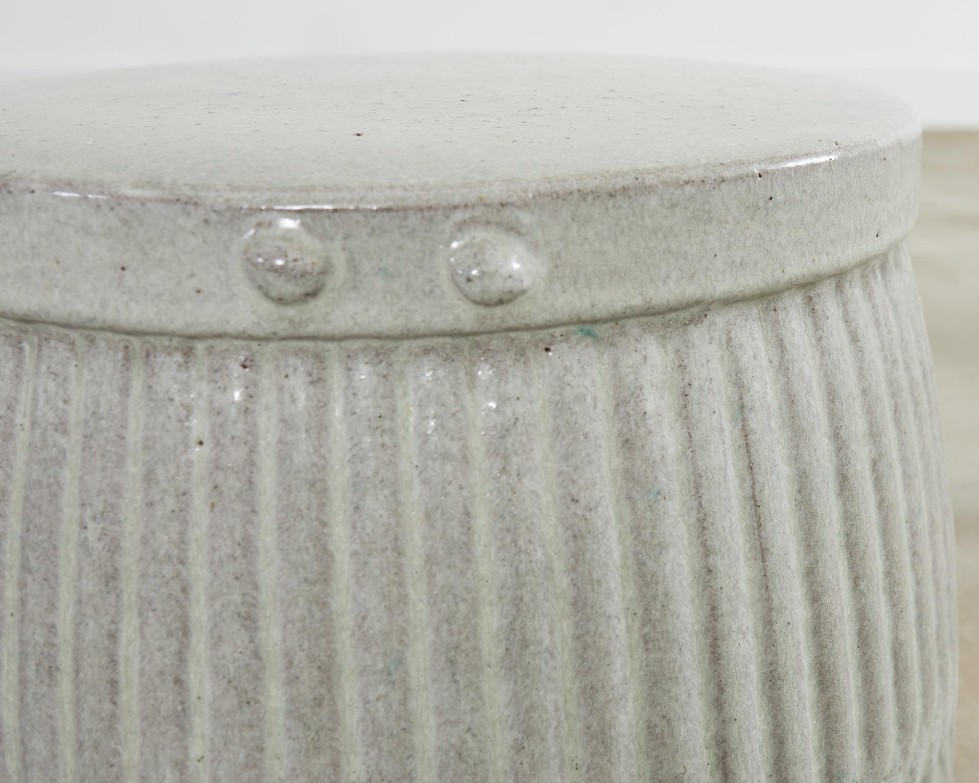 Set of Six Ceramic Drum Garden Stools or Drink Table 14