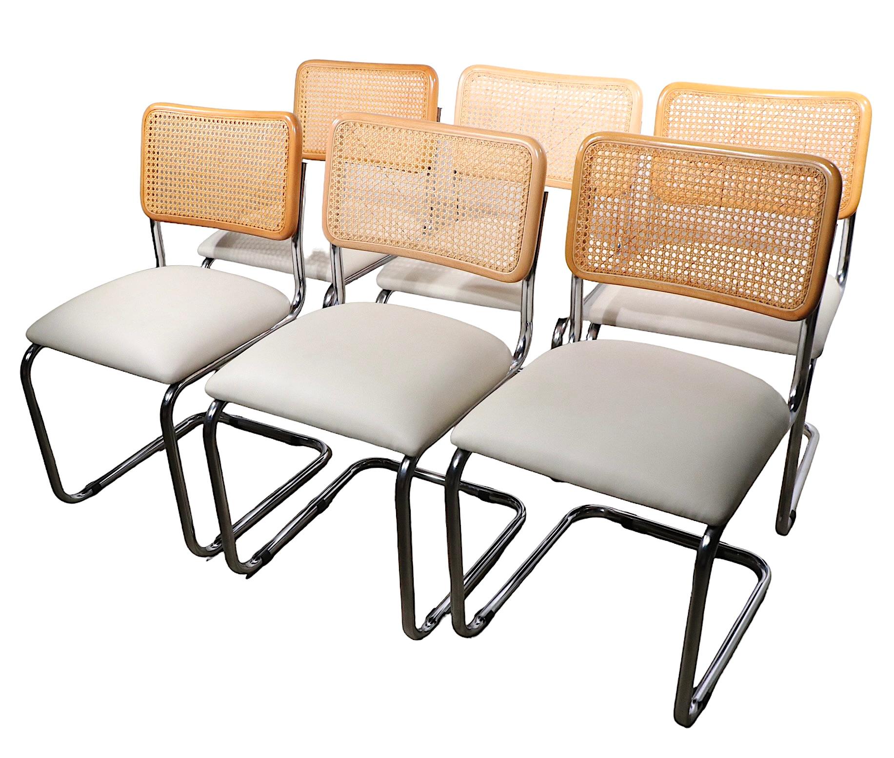Set of Six Cesca Chairs Designed by Marcel Breuer c. 1970's 4