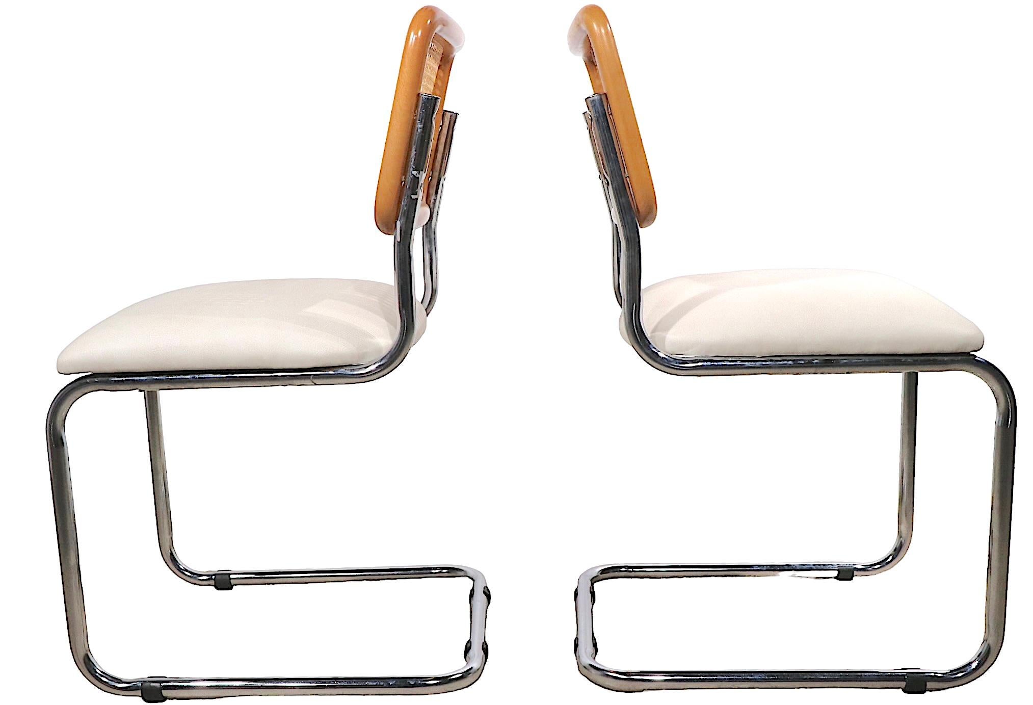 International Style Set of Six Cesca Chairs Designed by Marcel Breuer c. 1970's