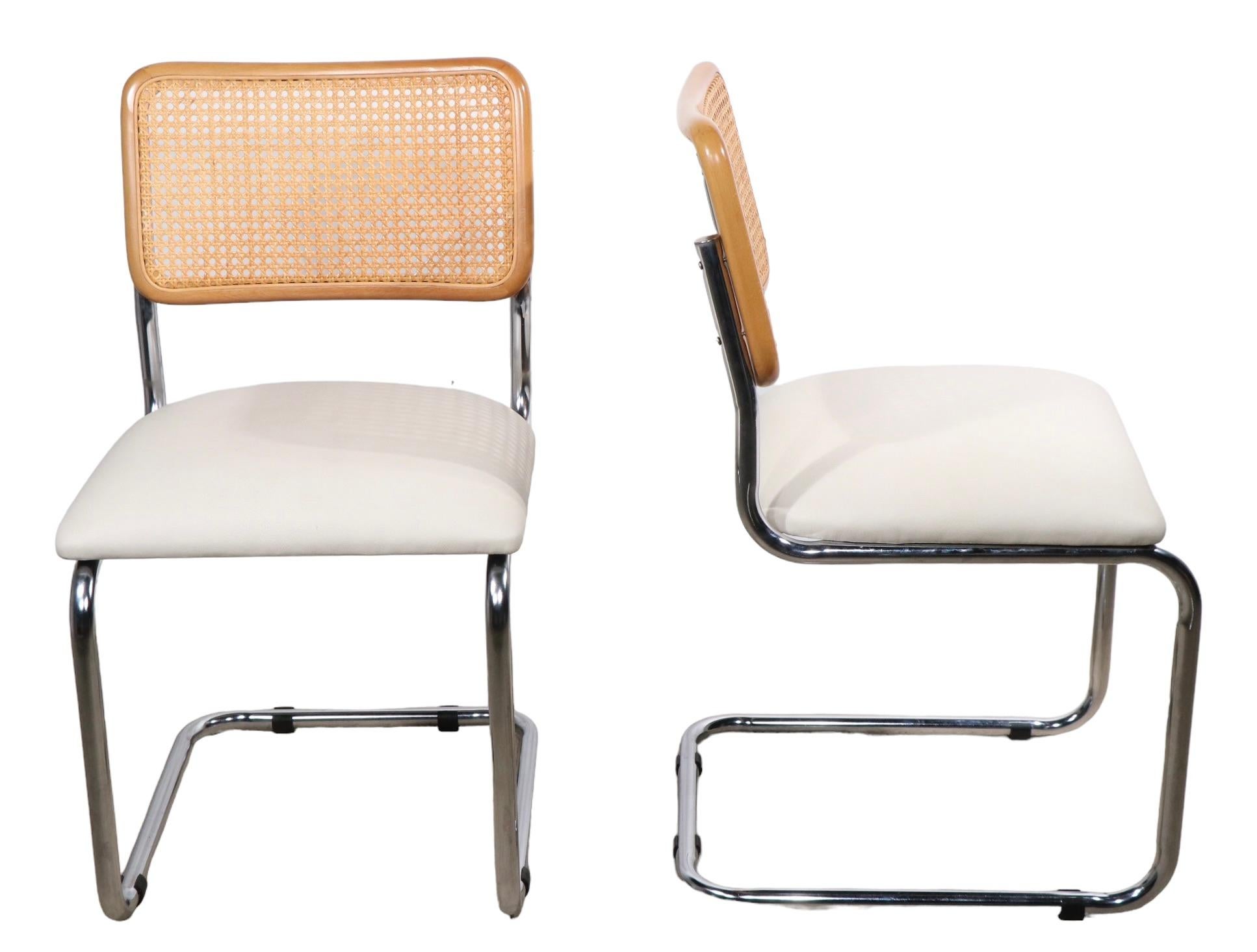 Italian Set of Six Cesca Chairs Designed by Marcel Breuer c. 1970's