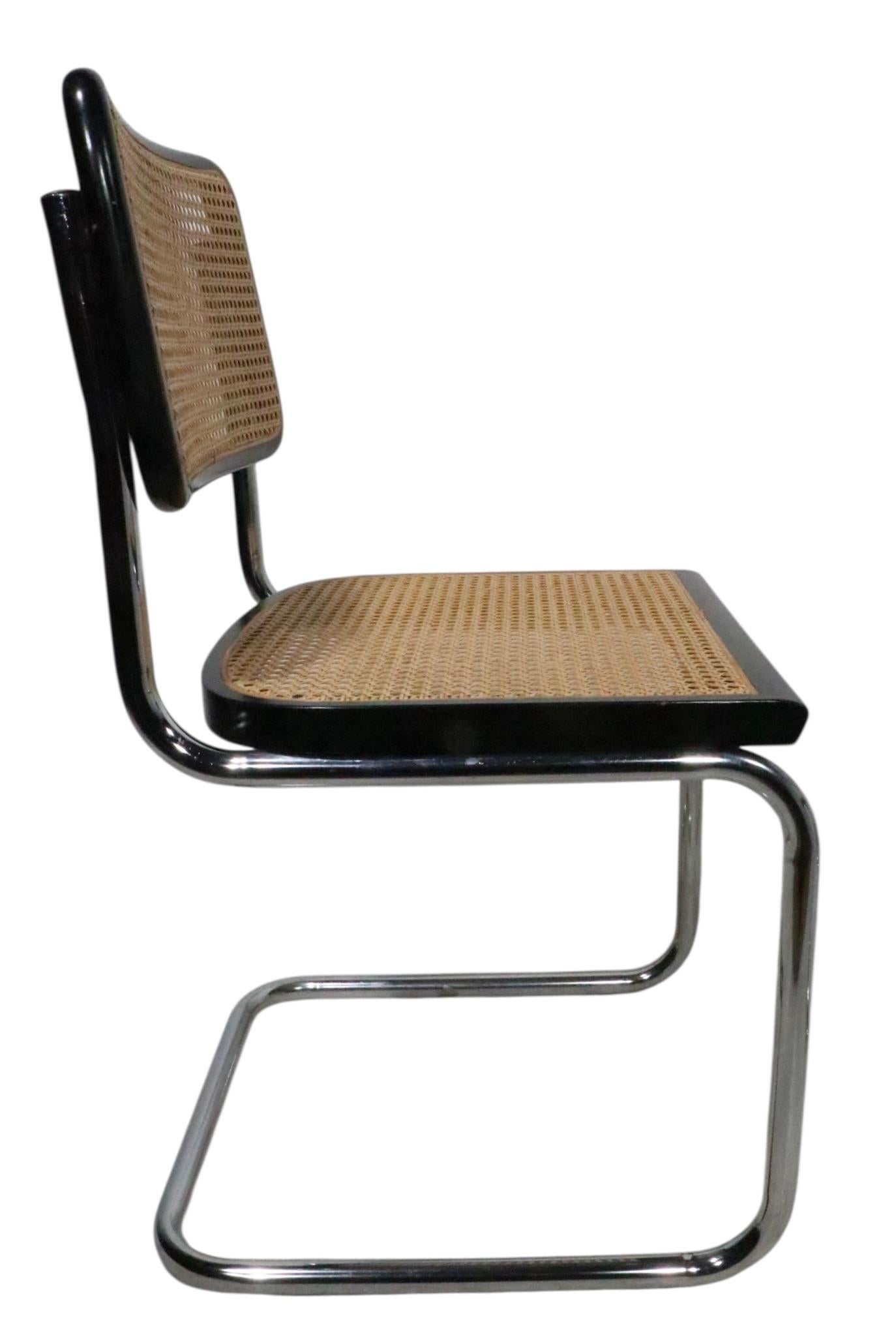 Set of Six Cesca Dining Chairs by Marcel Breuer Made in Italy c. 1970's (Italienisch) im Angebot