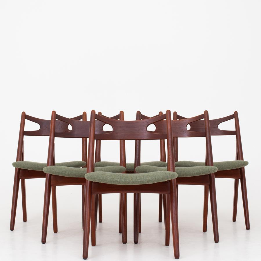 Teak Set of Six CH 29 Chairs by Hans J. Wegner