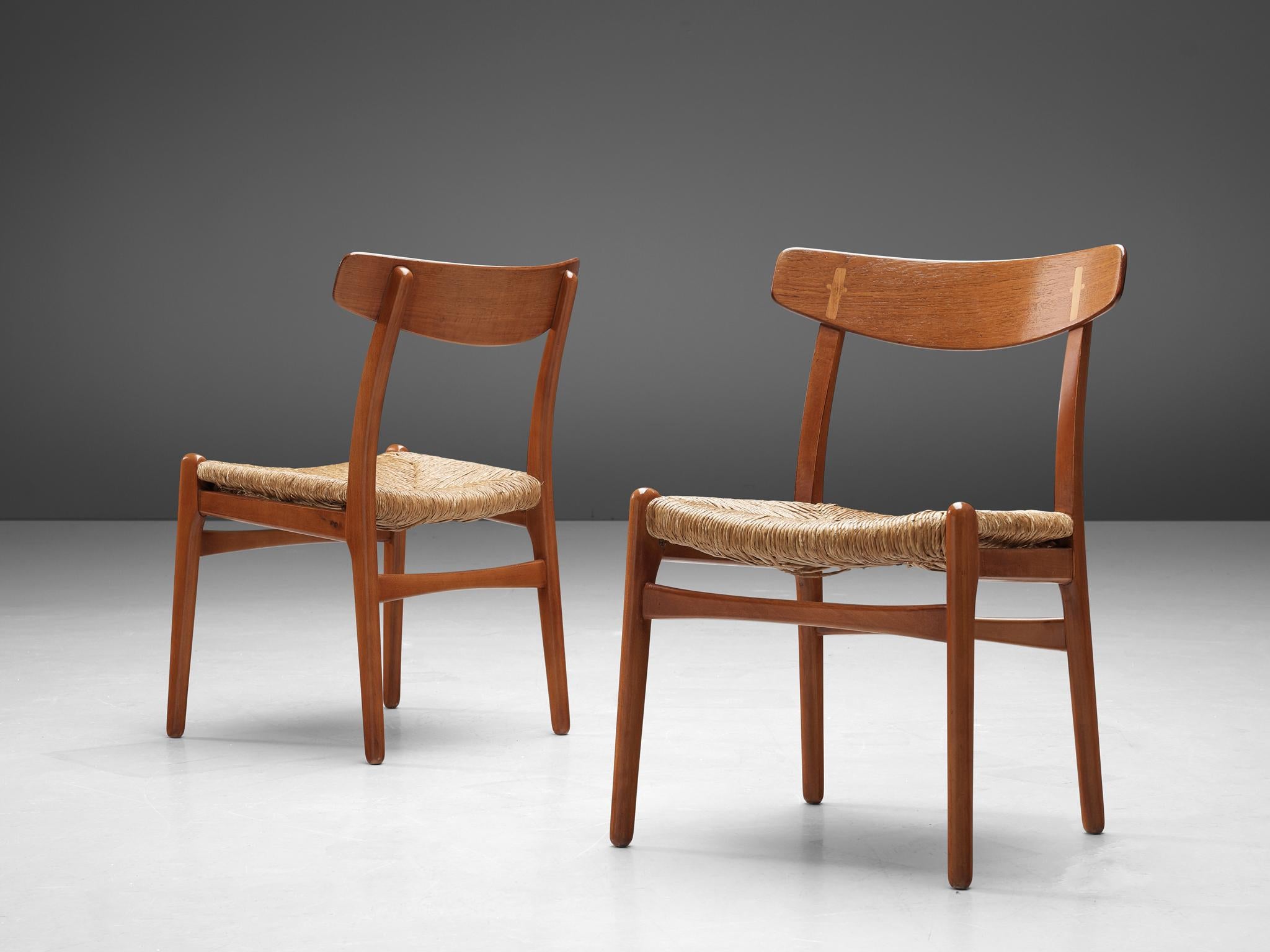 Mid-20th Century Set of Six 'CH23' Chairs by Hans J. Wegner in Beech and Teak
