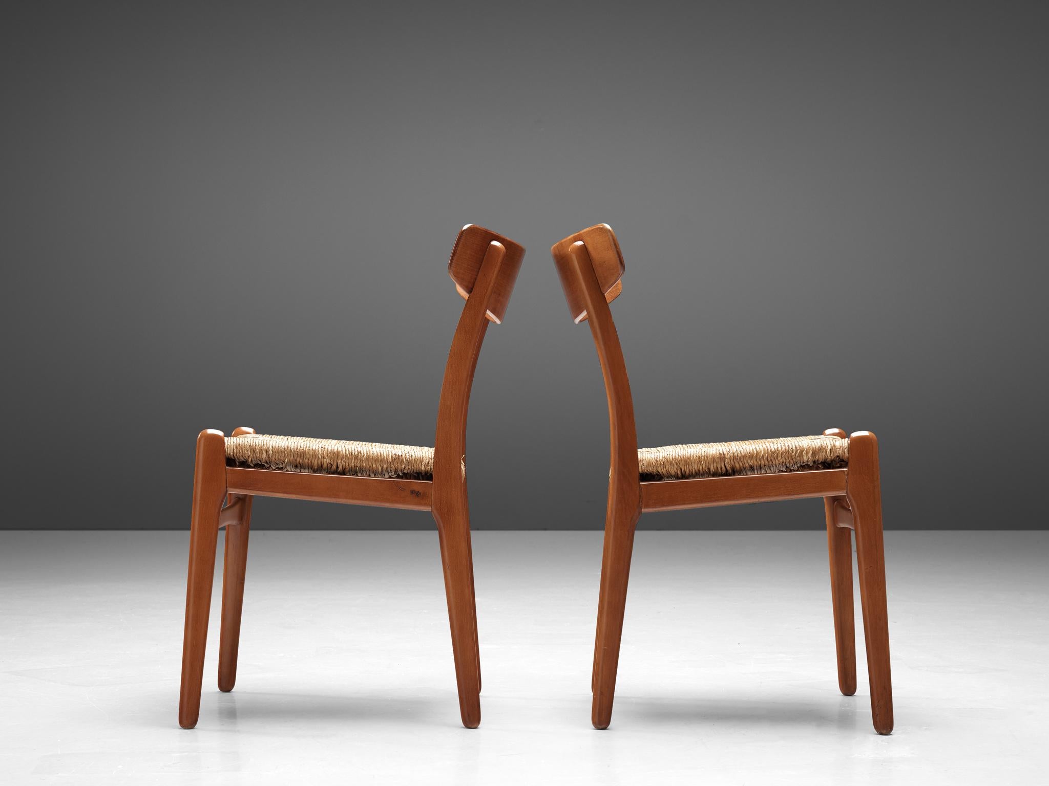 Set of Six 'CH23' Chairs by Hans J. Wegner in Beech and Teak 1
