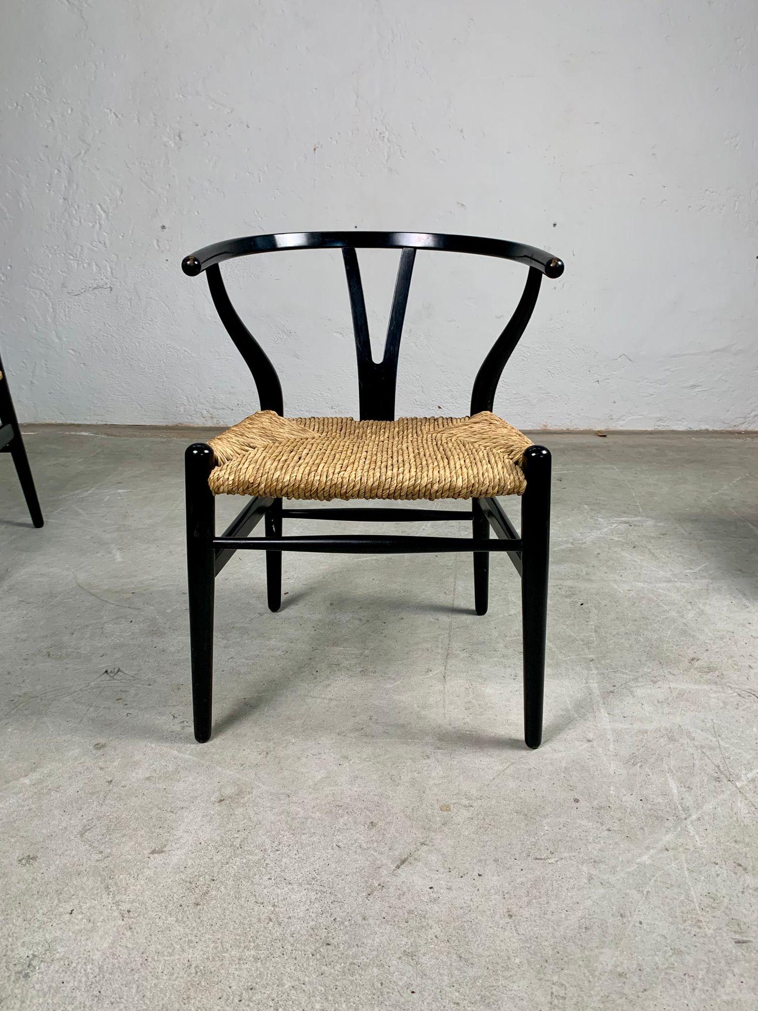 Paglia Set of six CH24 Wishbone chairs by Hans Wegner for Carl Hansen, Denmark, 1950