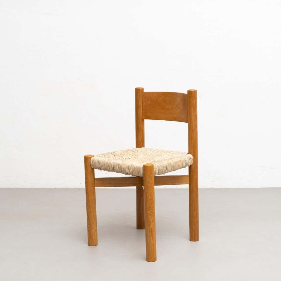 Mid-Century Modern Set of Six Chairs After Charlotte Perriand For Sale