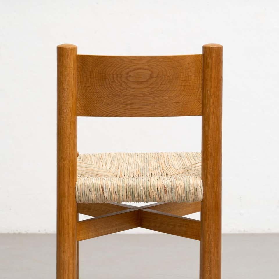 Rattan Set of Six Chairs After Charlotte Perriand For Sale