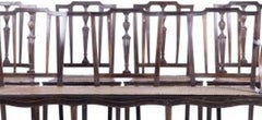 Set of six chairs and a sofa, Queen Maria style, in Noble Wood - 19th century