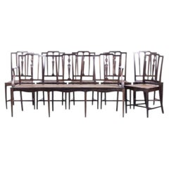 Set of six chairs and a sofa, Queen Maria style, in Noble Wood - 19th century