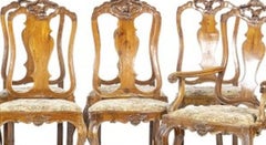 Ensemble composé de six chaises et de deux fauteuils, style du roi Jean V – XVIIIe siècle