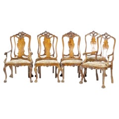 Ensemble composé de six chaises et de deux fauteuils, style du roi Jean V – XVIIIe siècle