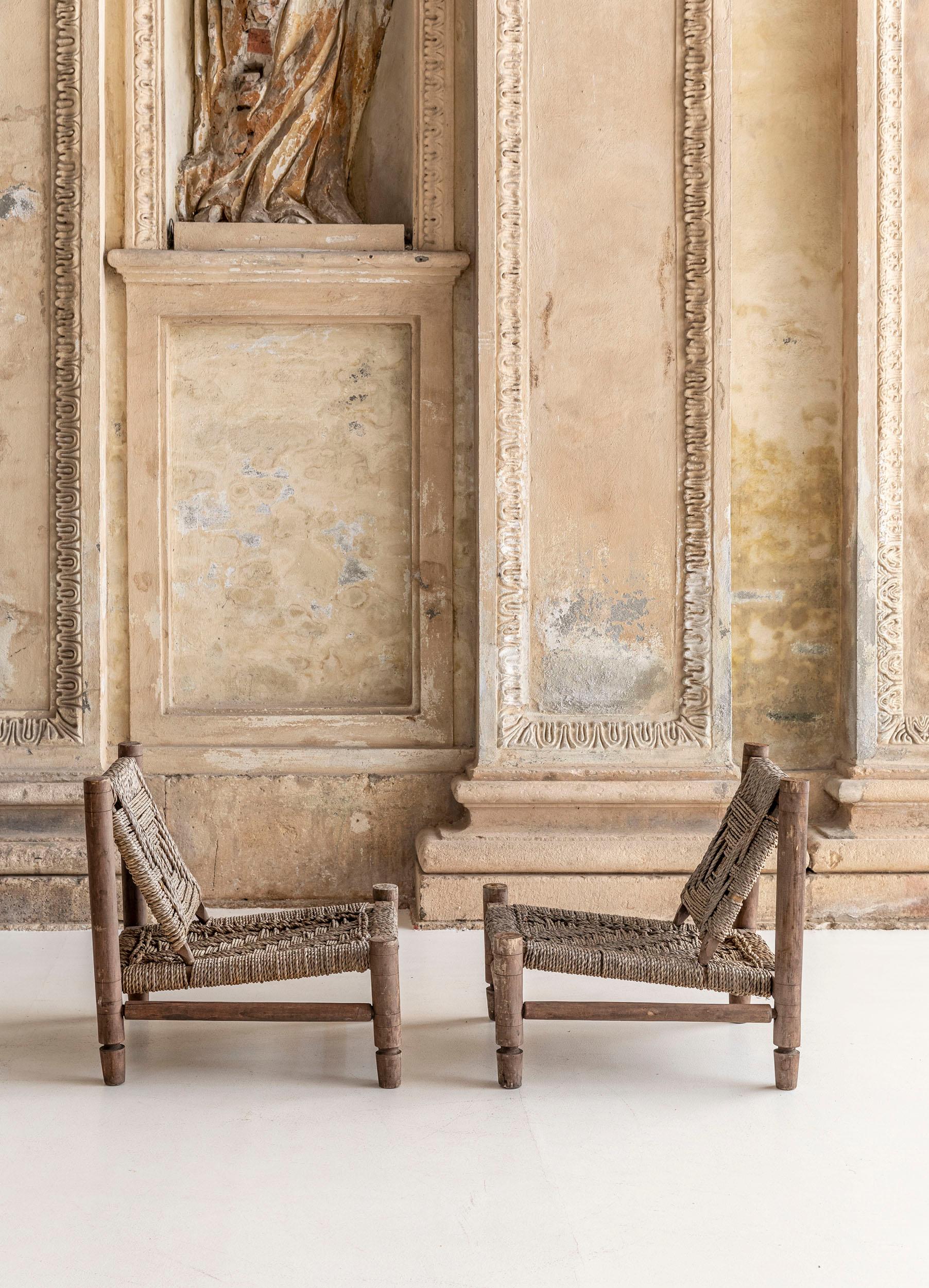 Mid-Century Modern Ensemble de six chaises attribuées à Audoux Minet, France, 1950 en vente