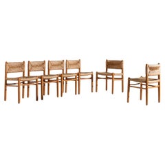 Set of Six Chairs Attributed to Charlotte Perriand