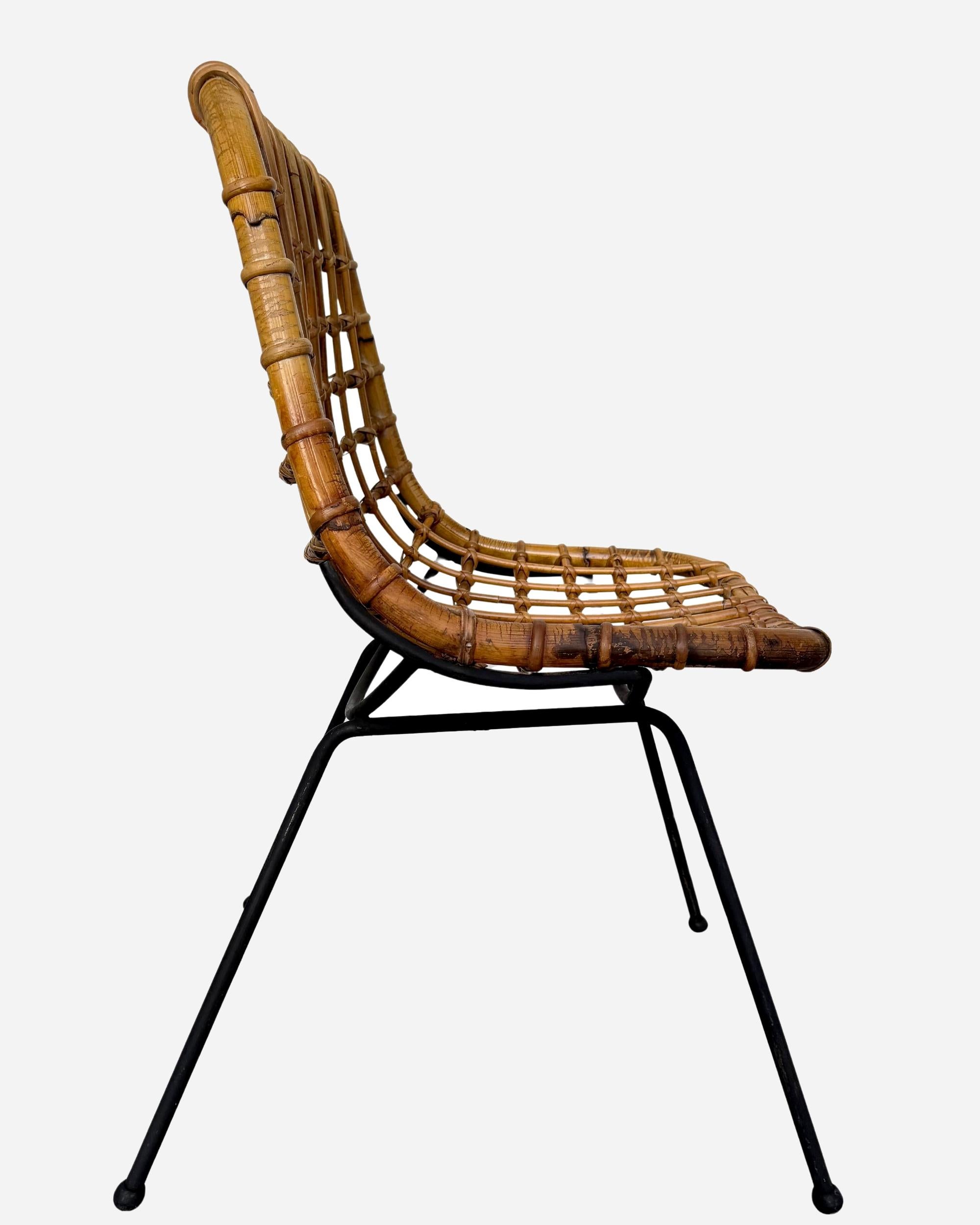 Mid-Century Modern Ensemble de six chaises attribuées à G. Franco Legler, Ed. Bonacina, Italie vers 1960 en vente