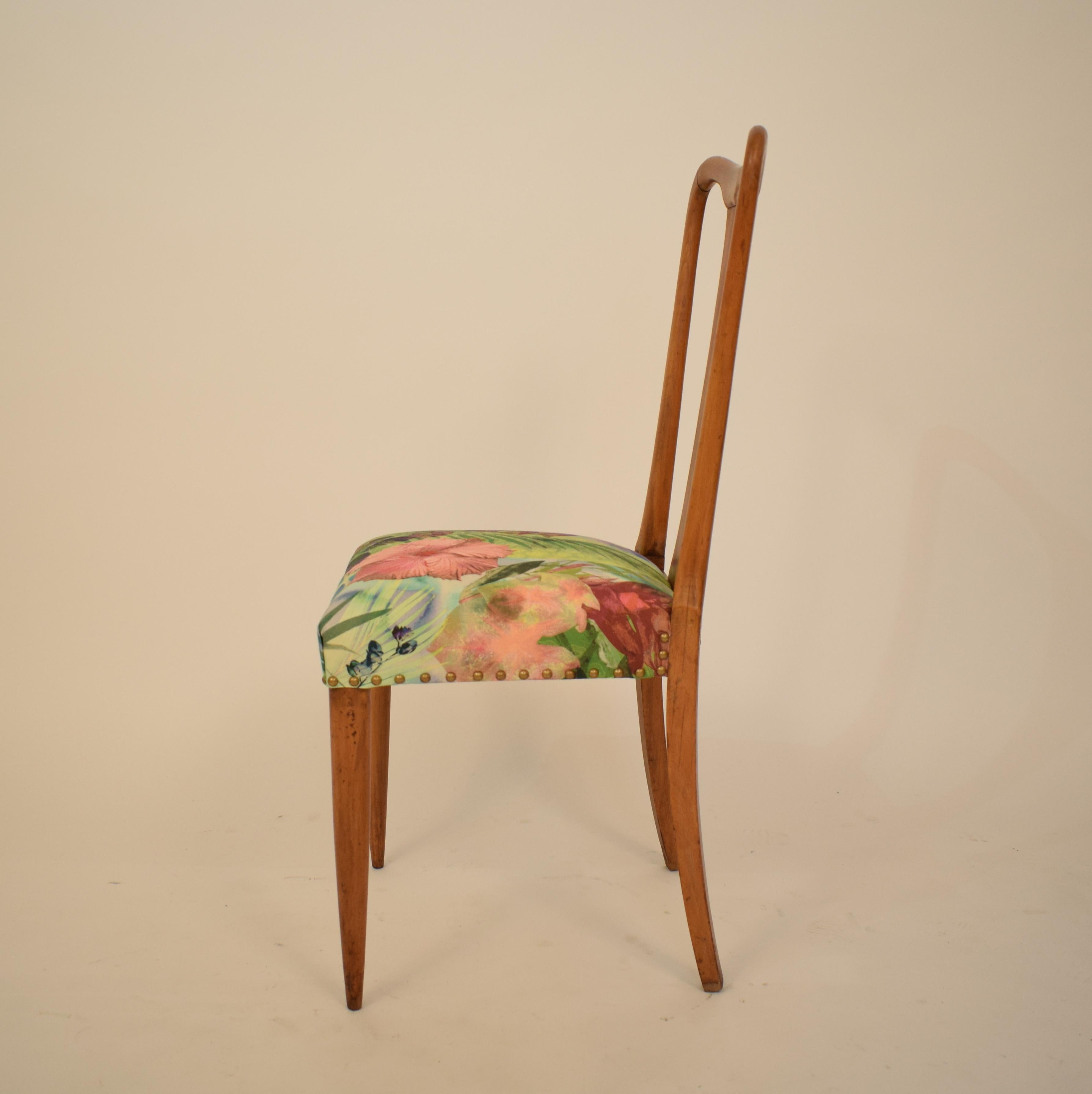 Set of Six Mid Century Italian Dining Chairs attributed to Osvaldo Borsani  1940 6