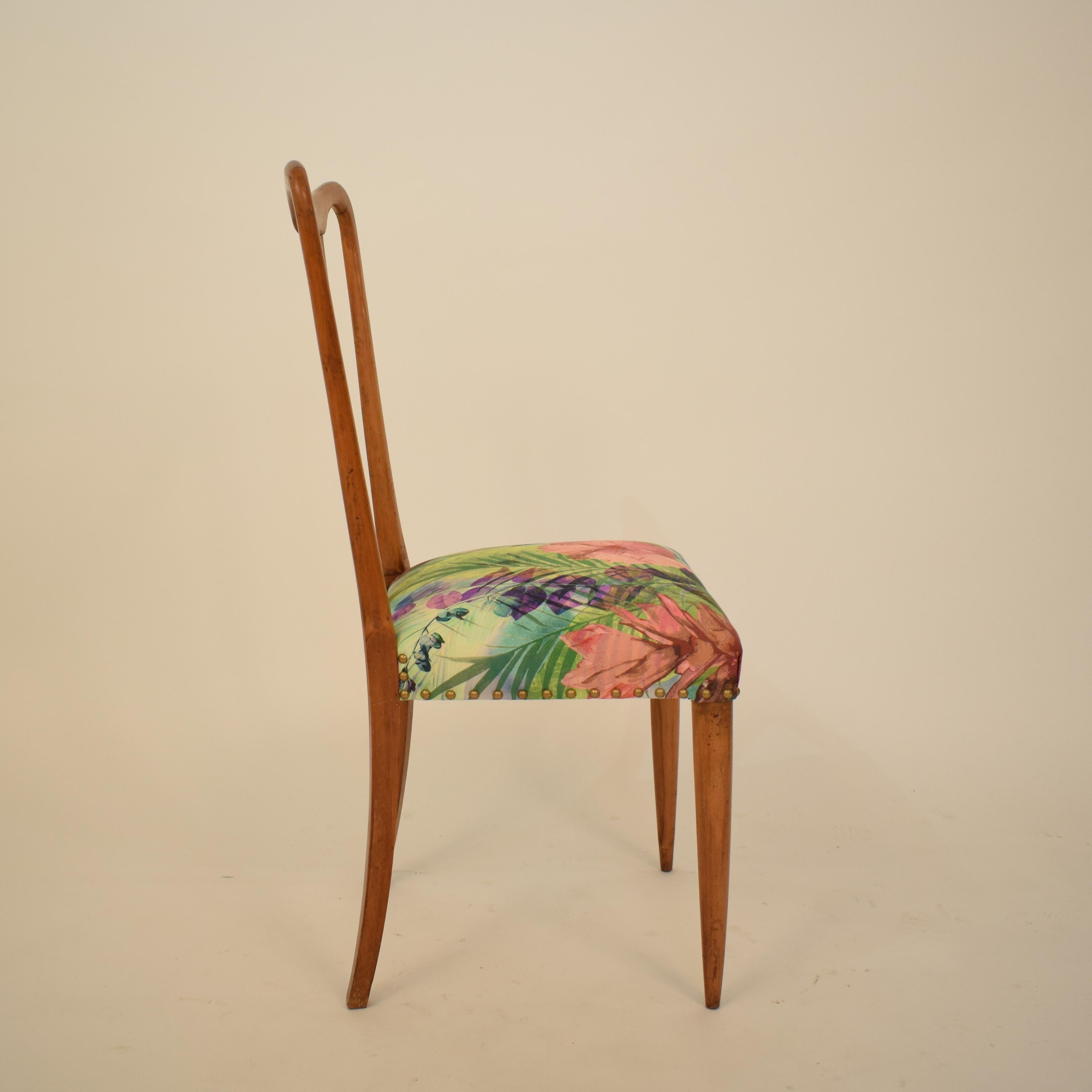 Set of Six Mid Century Italian Dining Chairs attributed to Osvaldo Borsani  1940 8