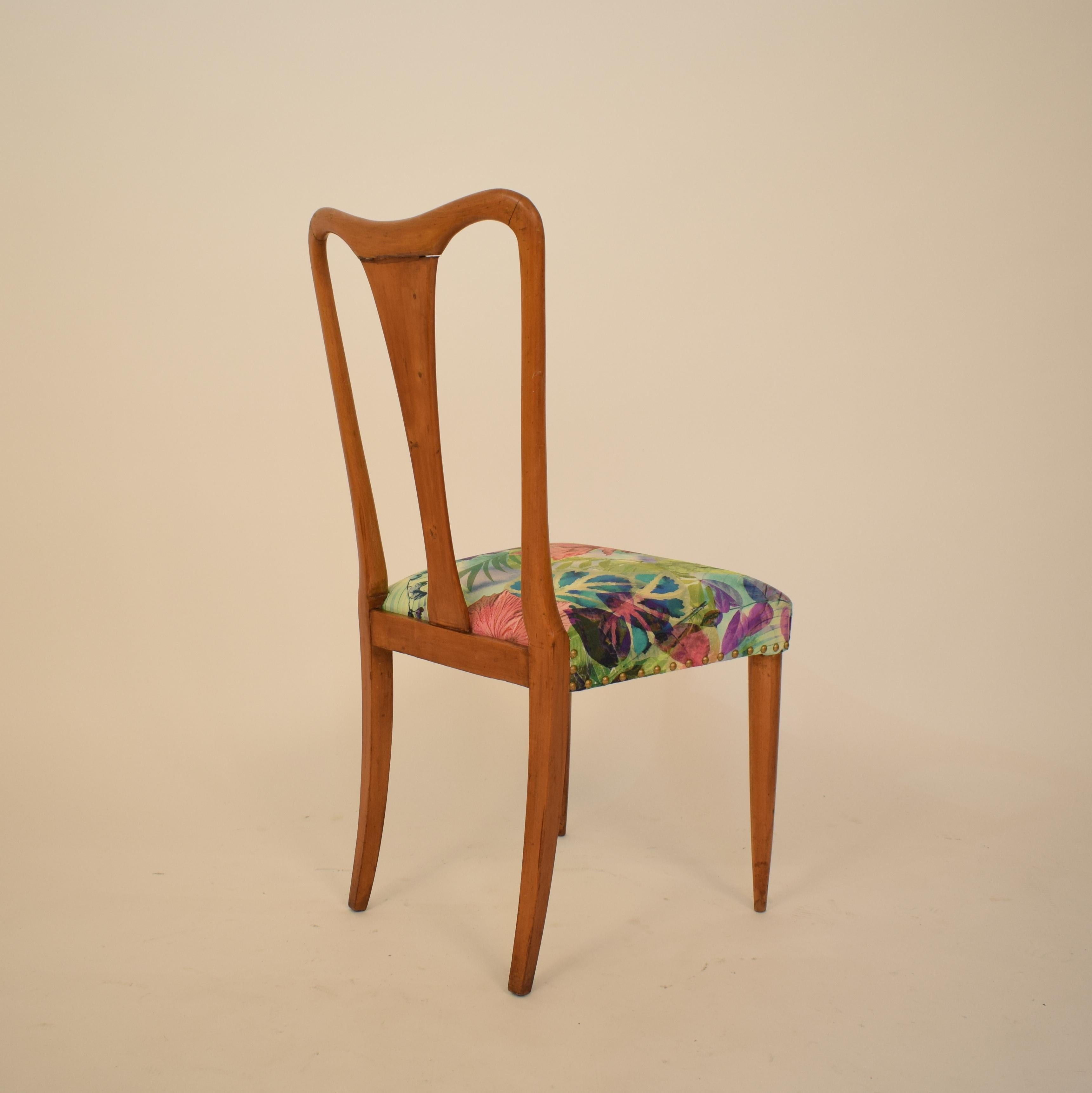 Set of Six Mid Century Italian Dining Chairs attributed to Osvaldo Borsani  1940 12