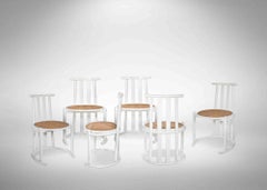 Set of Six Chairs Baumann Style, Italy, 1970s