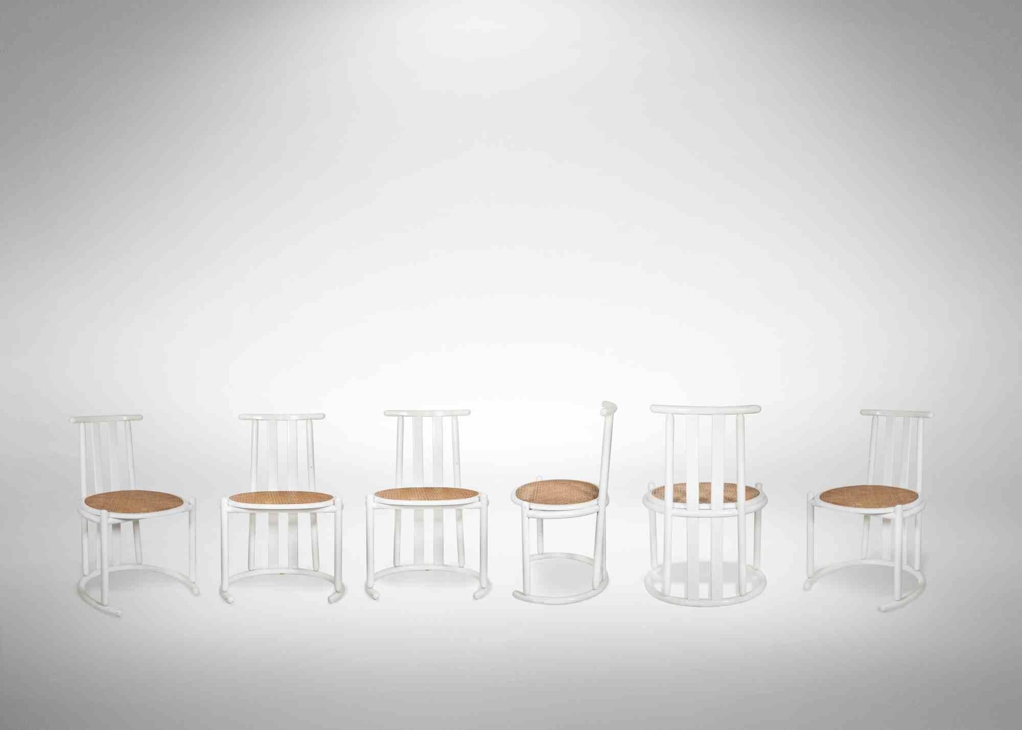 Fin du 20e siècle Ensemble de six chaises de style Baumann, Italie, années 1970 en vente