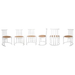 Ensemble de six chaises de style Baumann, Italie, années 1970
