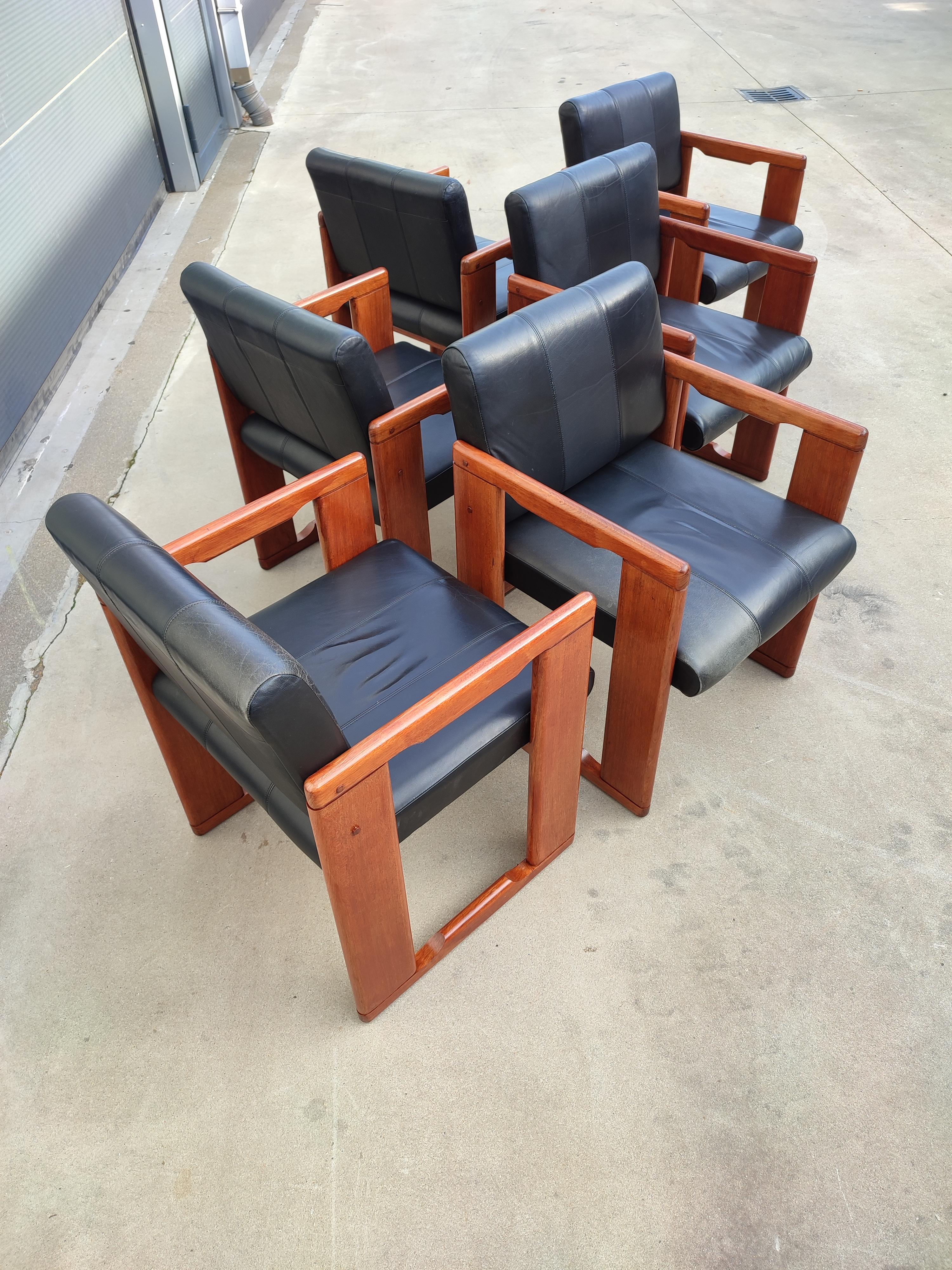 Set of Six Chairs by Afra & Tobia Scarpa for B&B Italy For Sale 1