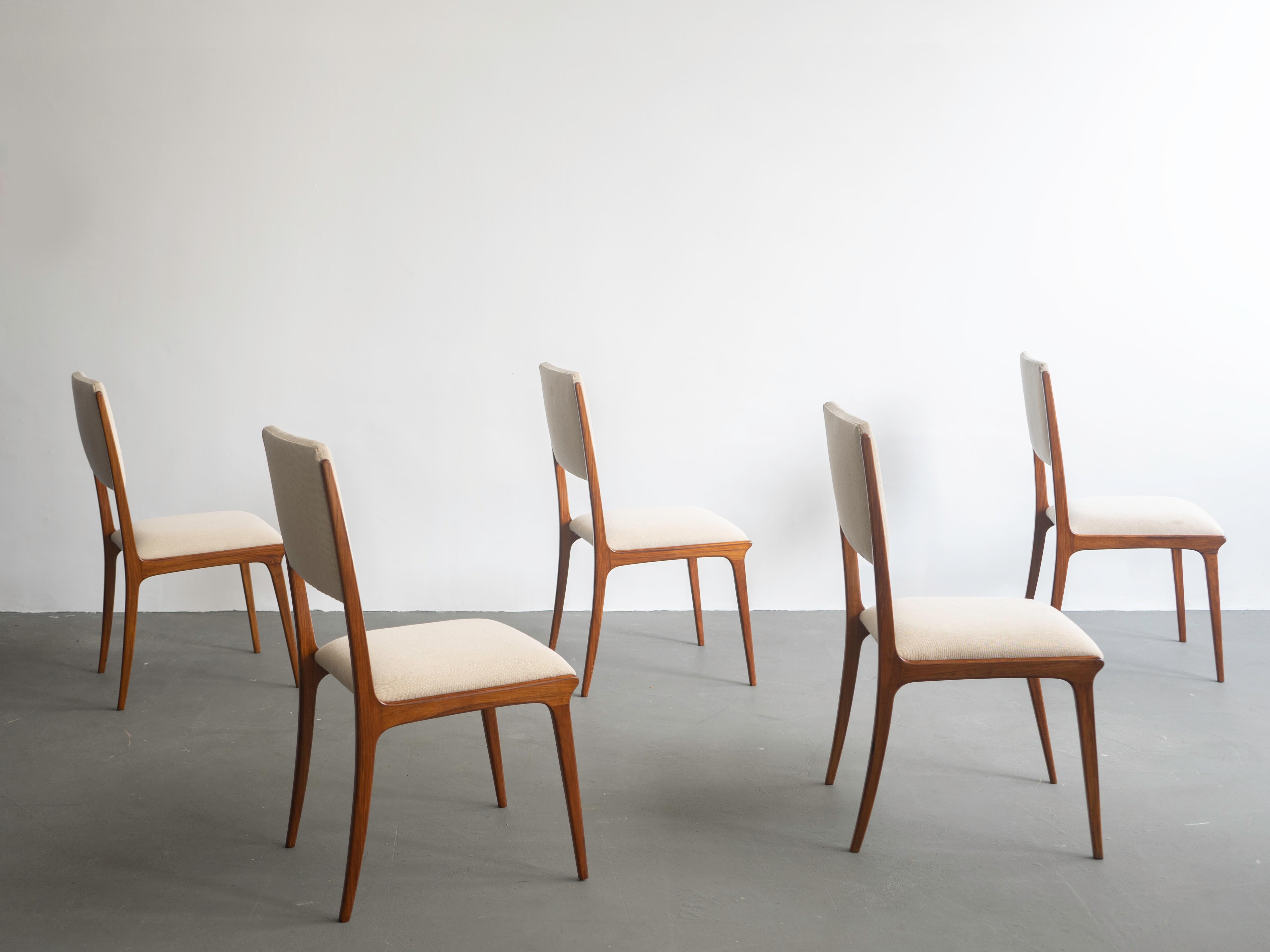 Mid-20th Century Set of Six Chairs by Carlo Hauner, Brazilian Design For Sale