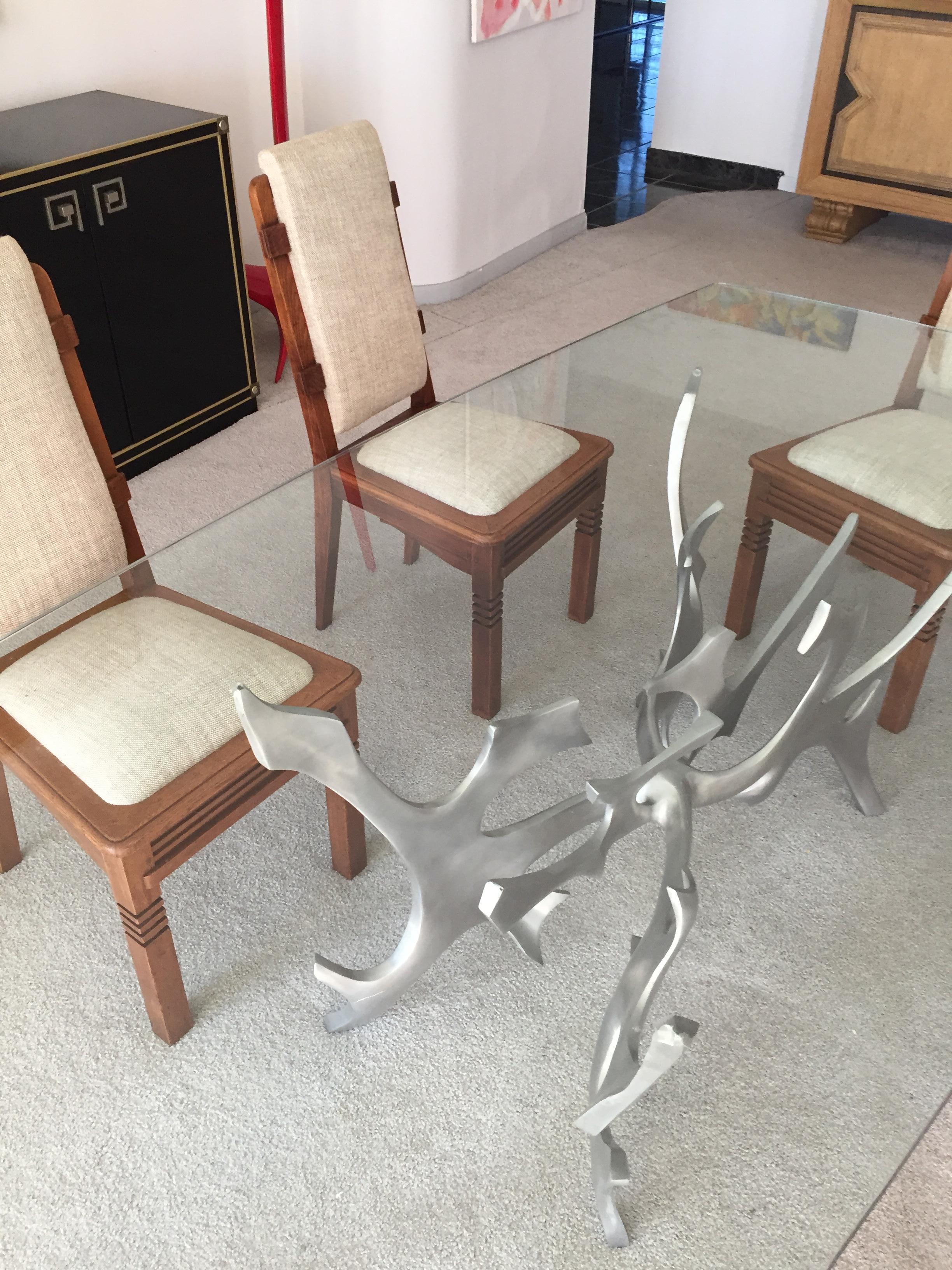 Set of Six Chairs by Charles Dudouyt For Sale 3