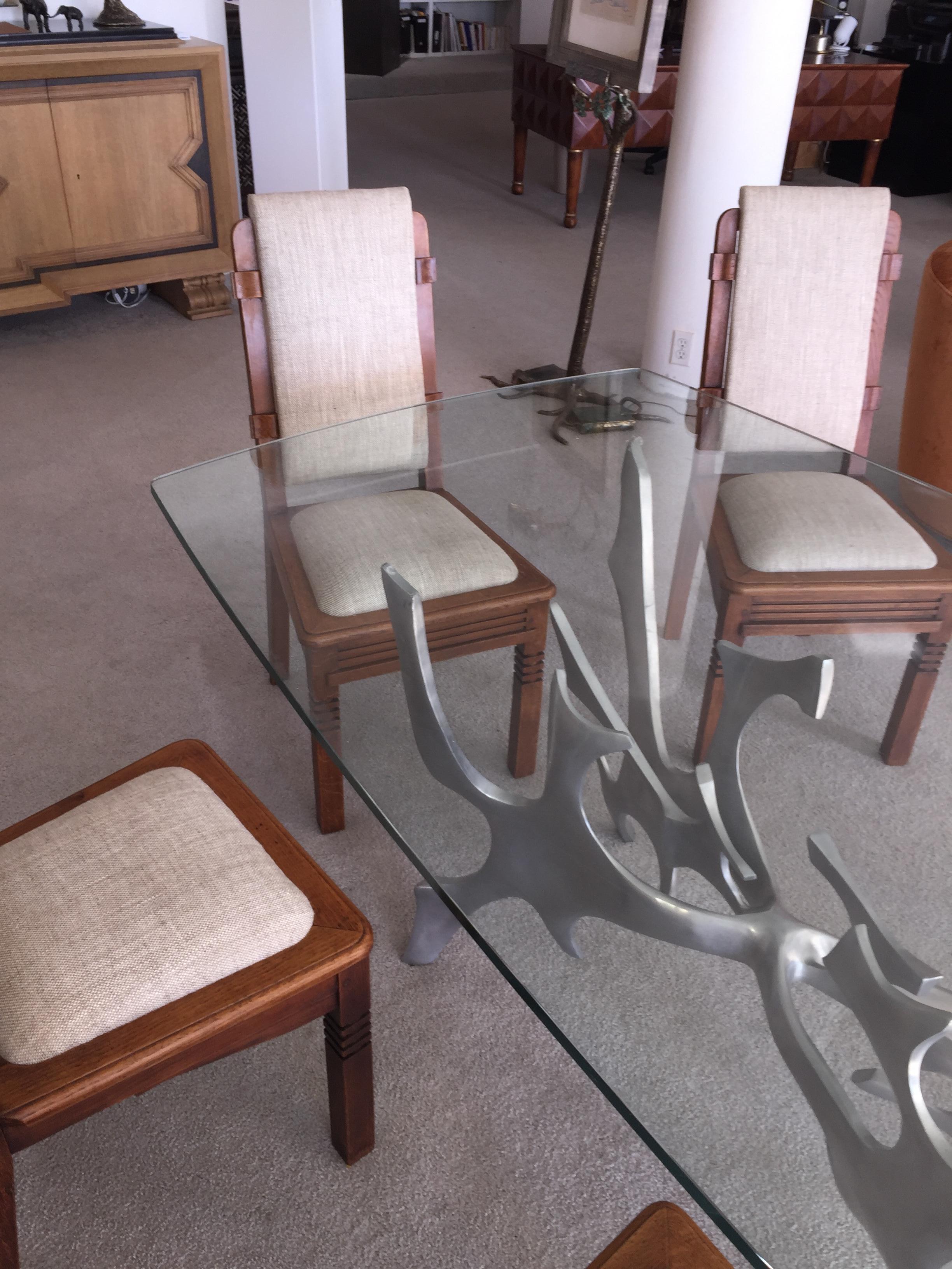 Set of Six Chairs by Charles Dudouyt For Sale 4