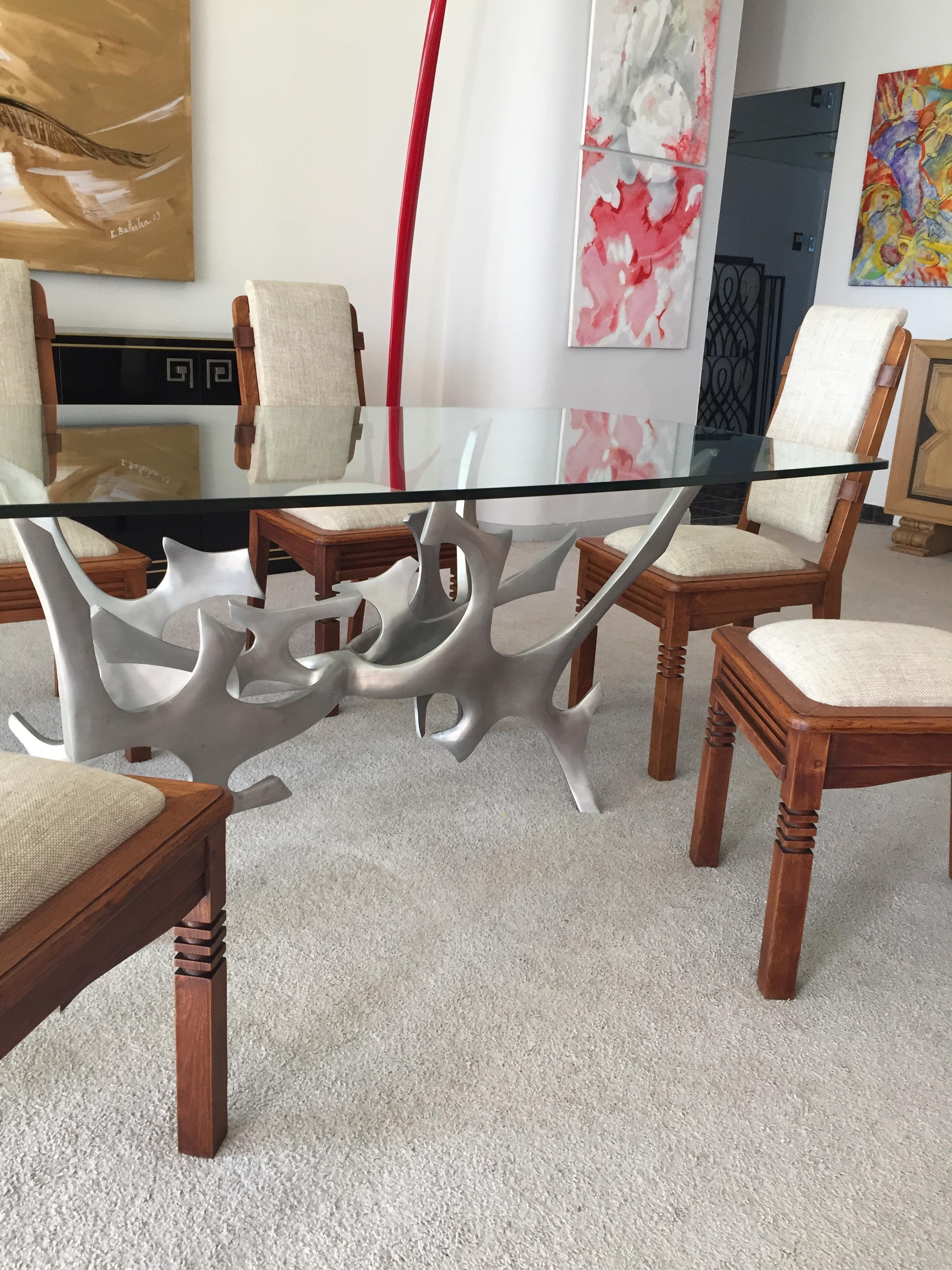 Set of Six Chairs by Charles Dudouyt For Sale 5