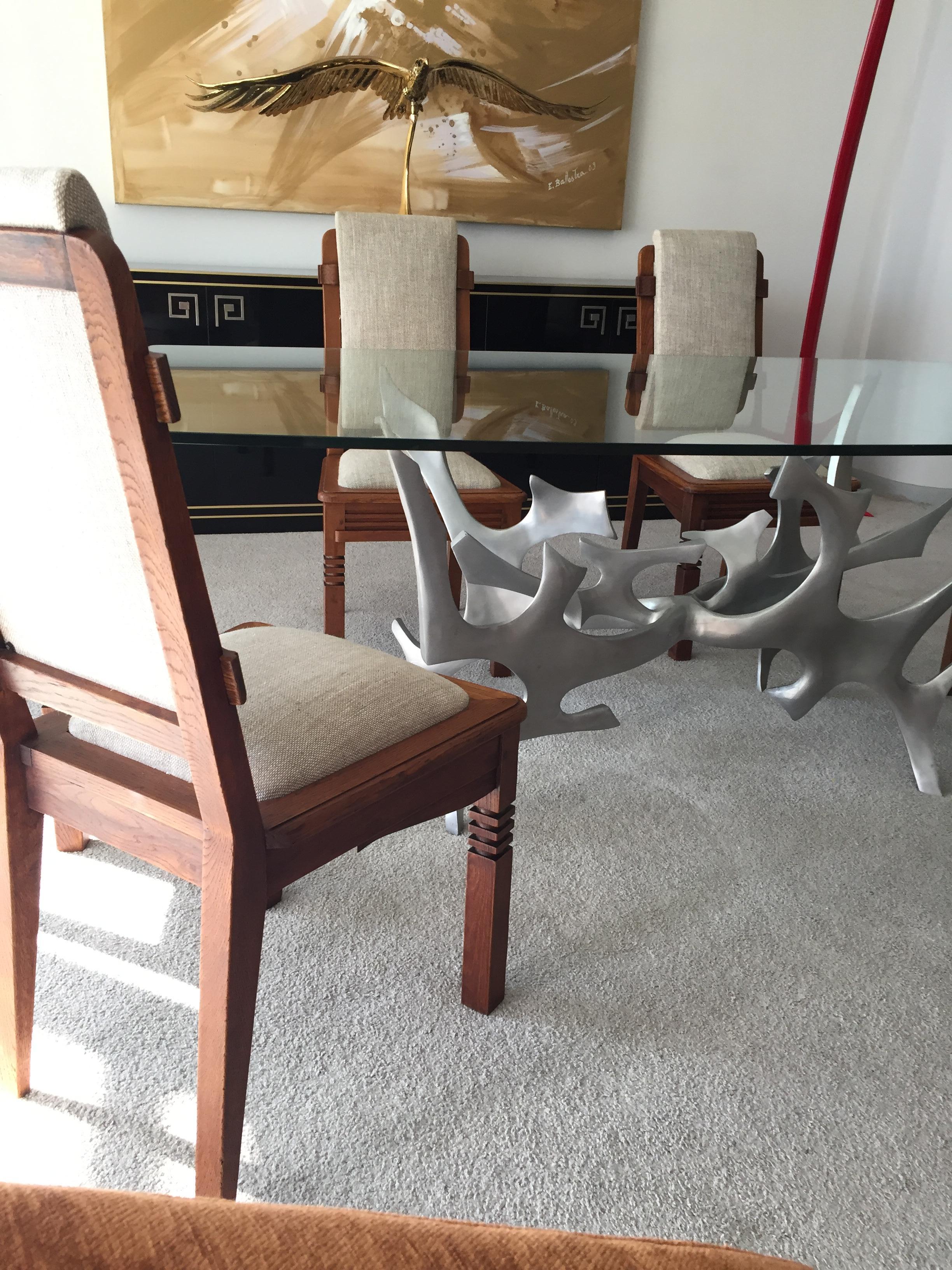 Set of Six Chairs by Charles Dudouyt For Sale 6