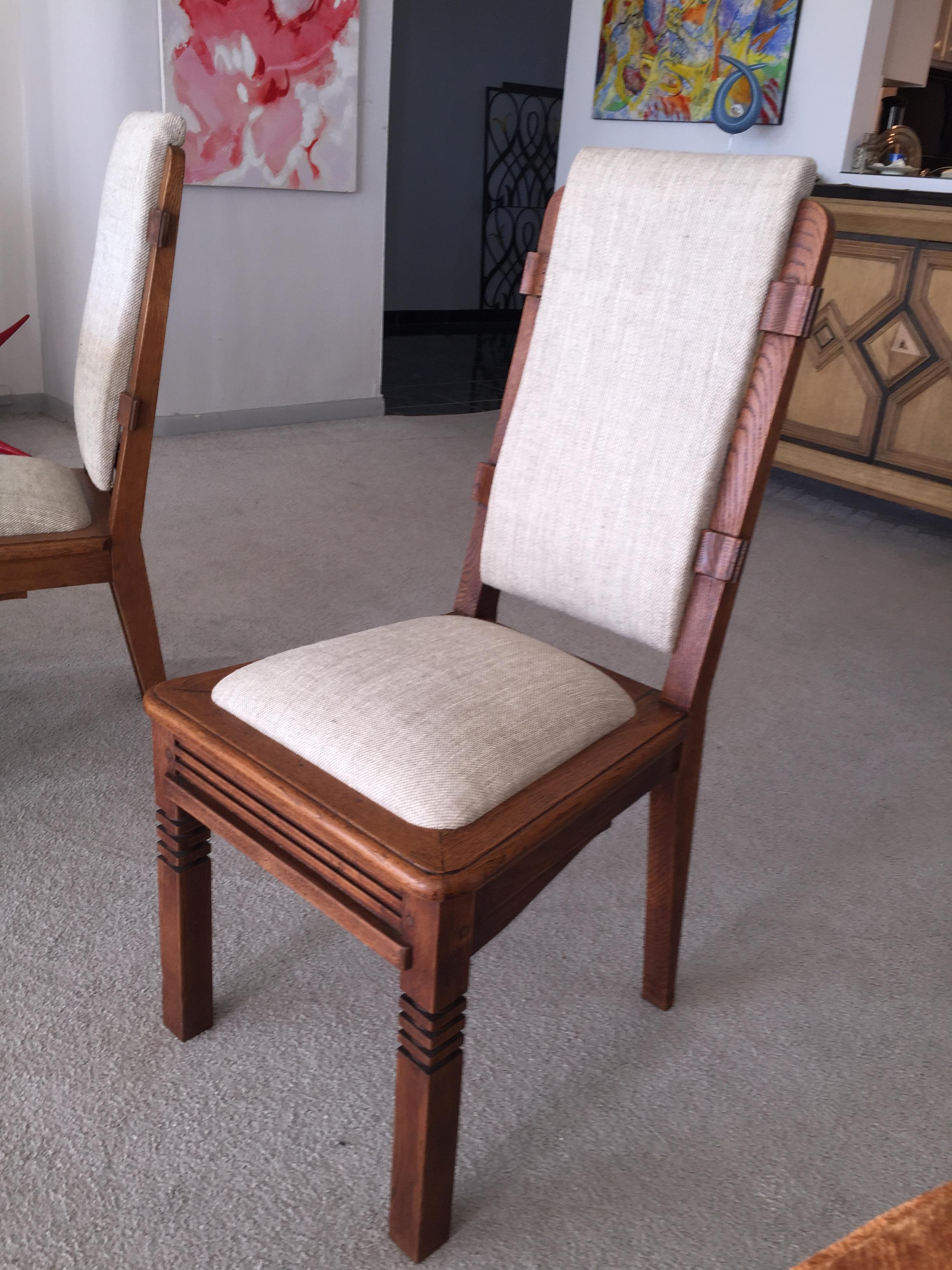 Set of Six Chairs by Charles Dudouyt For Sale 7
