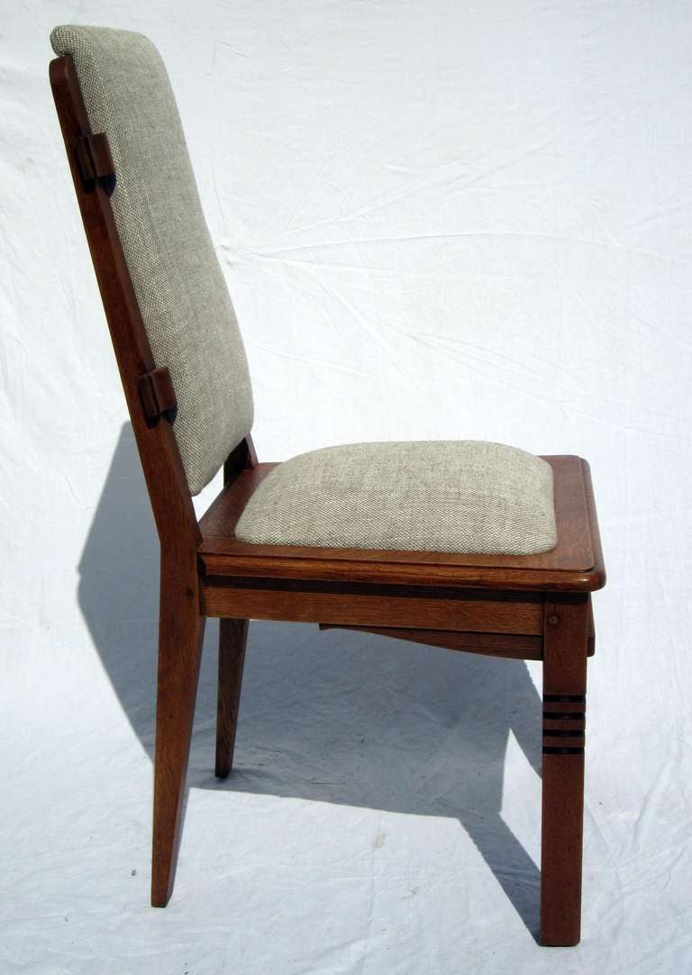 Mid-20th Century Set of Six Chairs by Charles Dudouyt For Sale