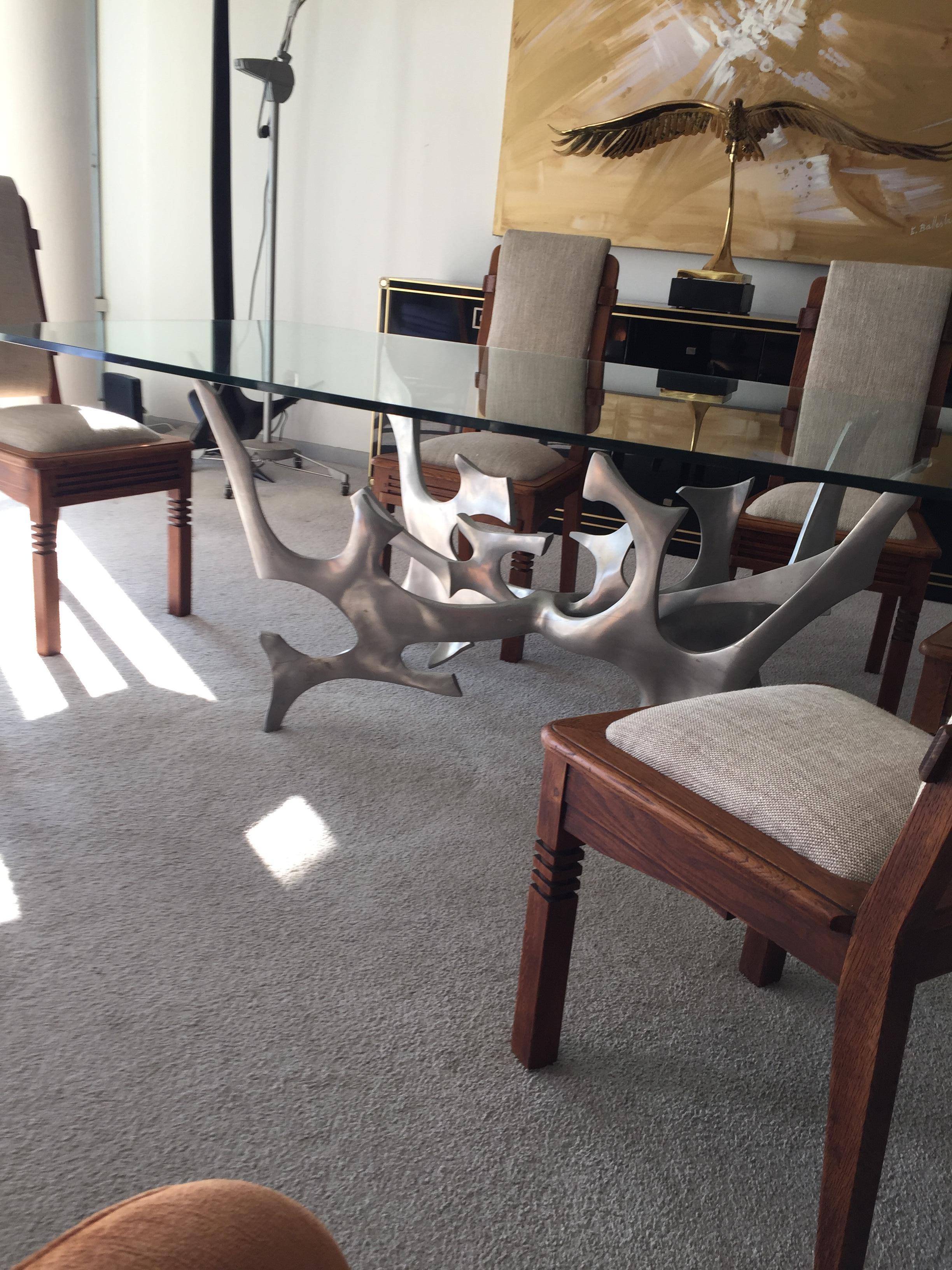 Set of Six Chairs by Charles Dudouyt For Sale 1