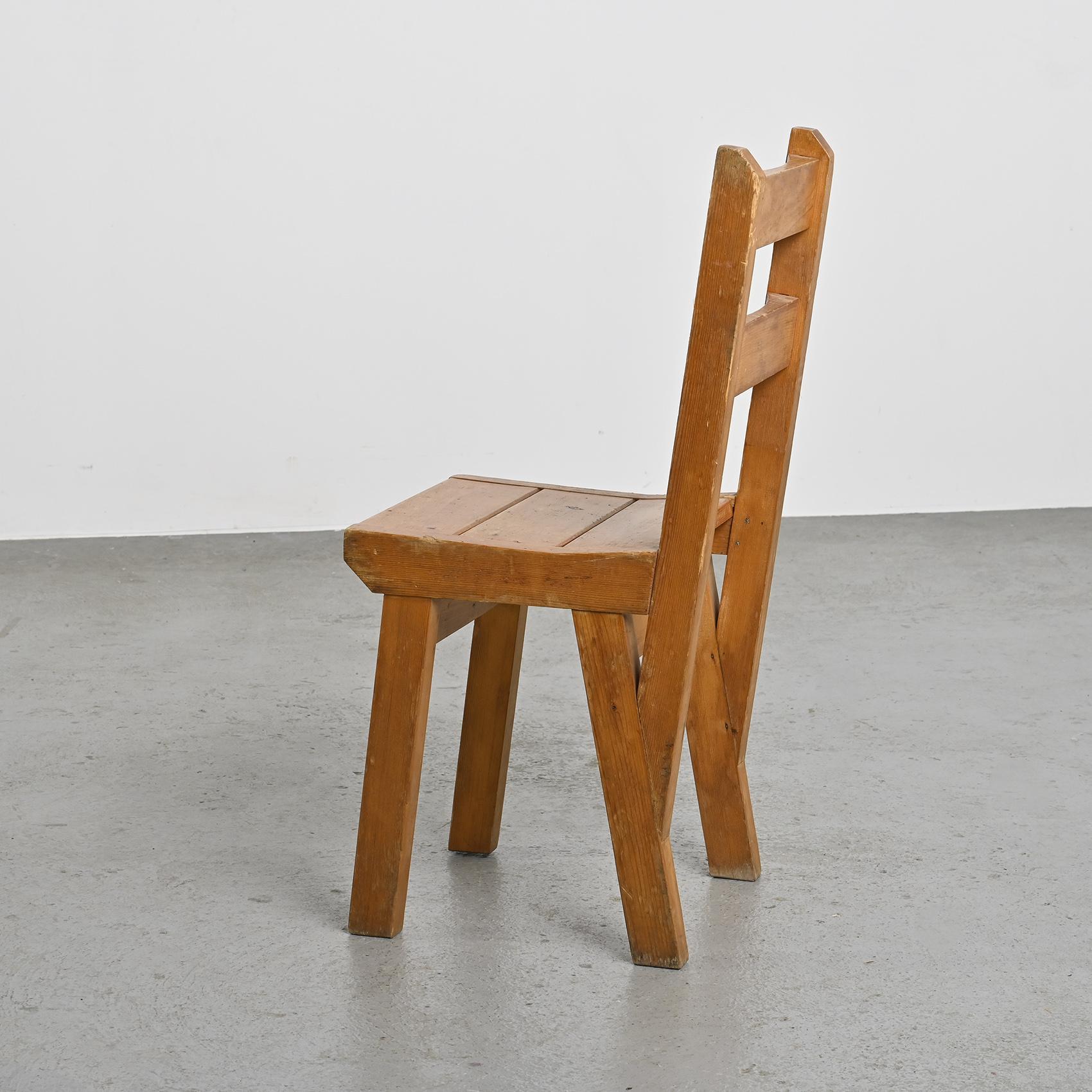 Set of six chairs by Christian Durupt, Courchevel circa 1960 4