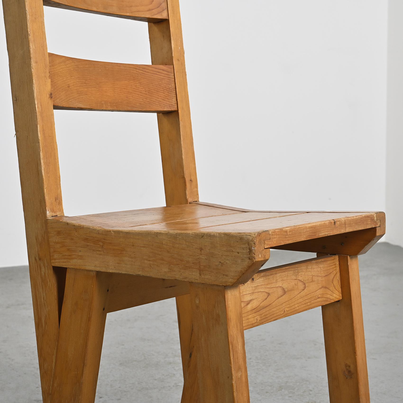Mid-Century Modern Set of six chairs by Christian Durupt, Courchevel circa 1960