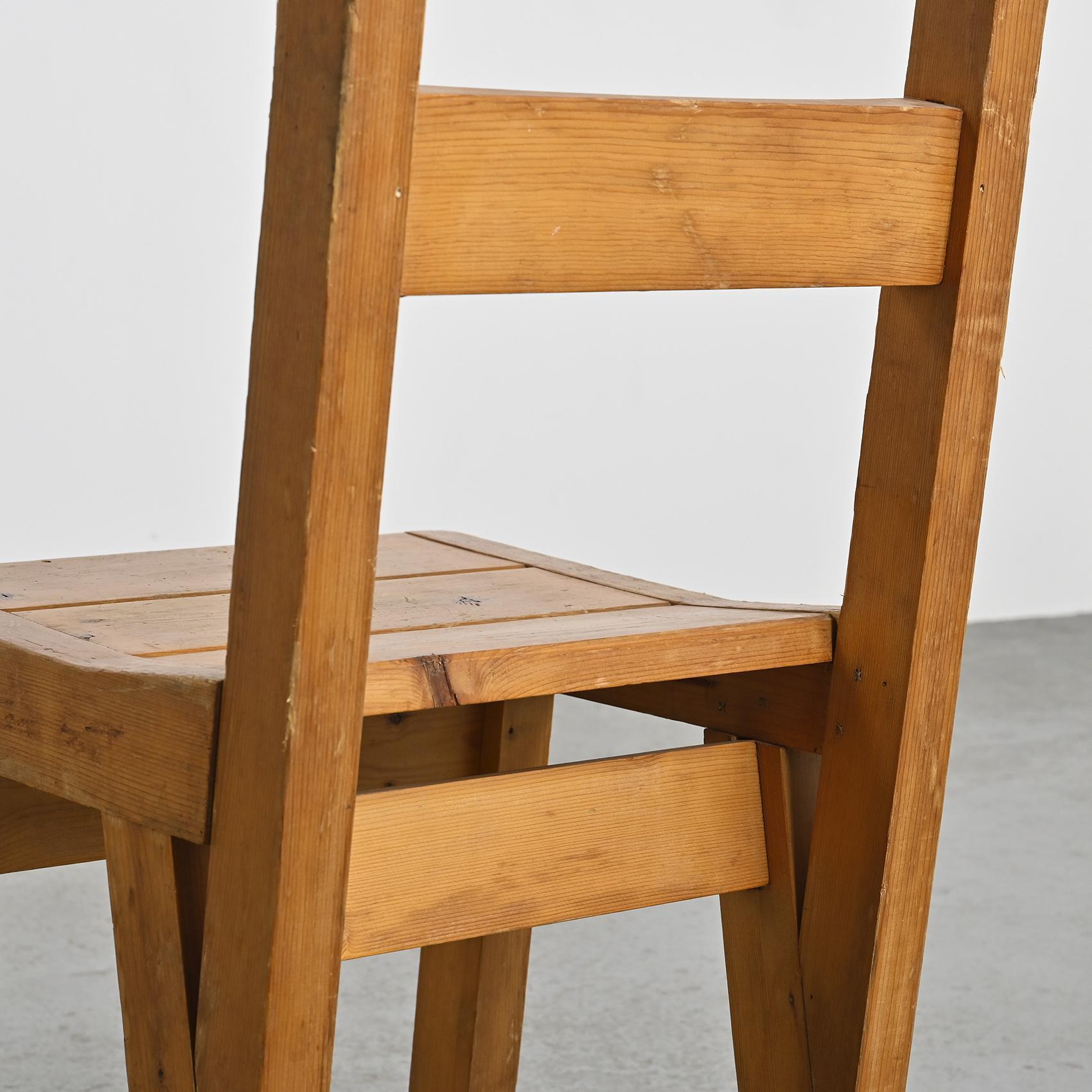 French Set of six chairs by Christian Durupt, Courchevel circa 1960
