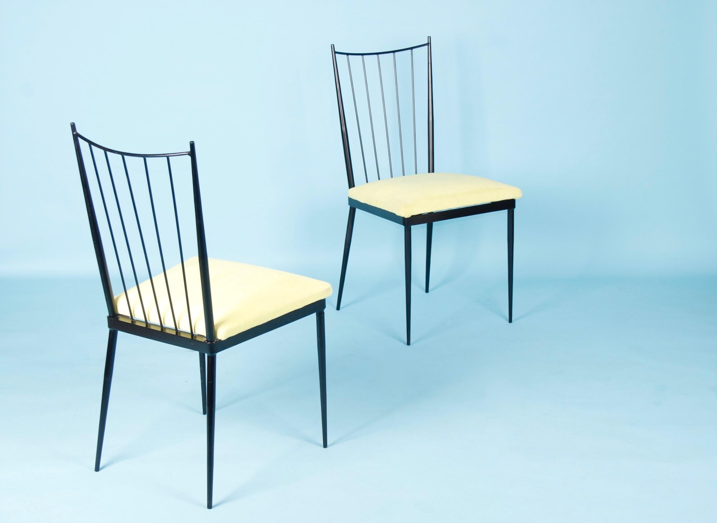 Mid-20th Century Set of Six Chairs by Colette Gueden, France, 1950s