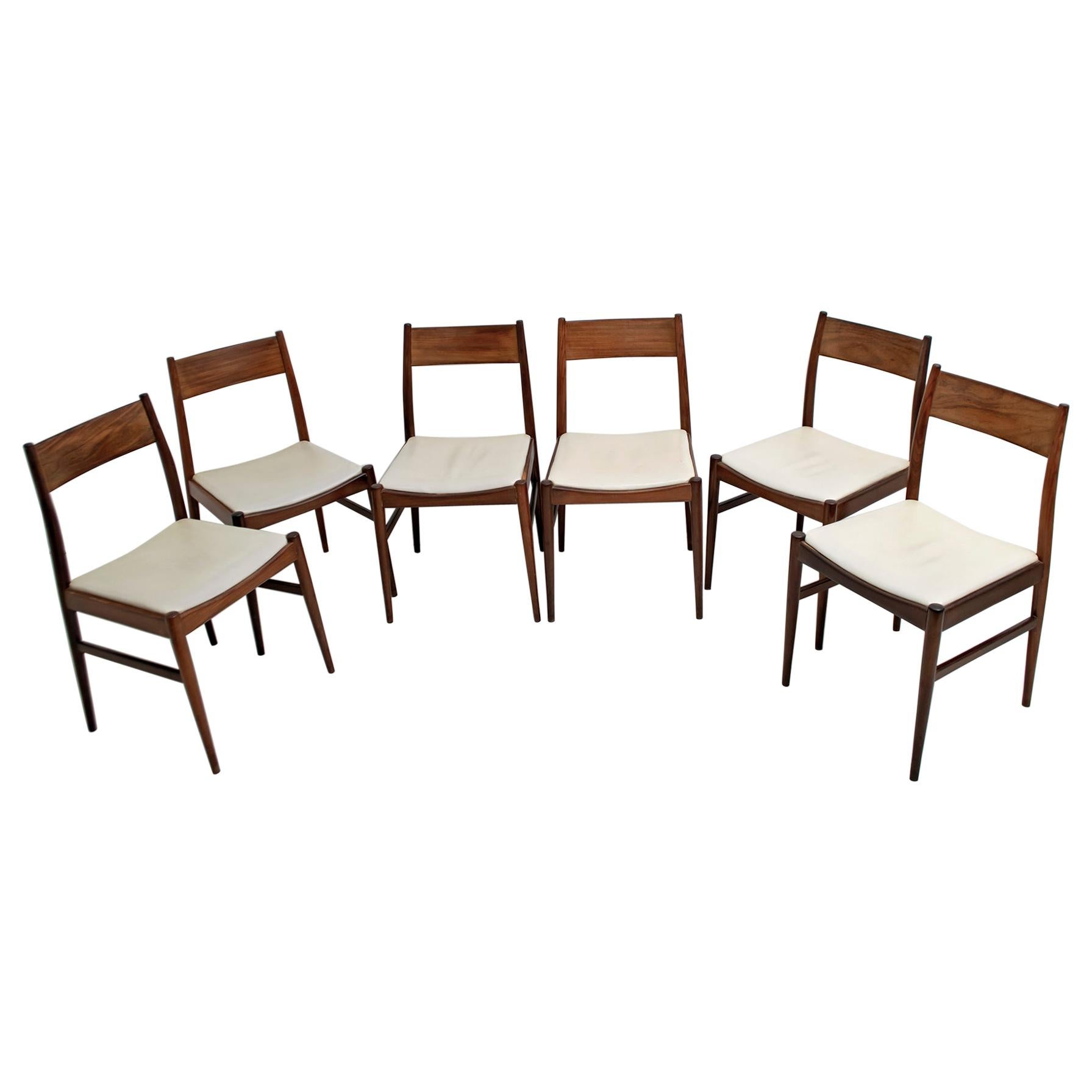 Set of Six Chairs by Gianfranco Frattini Teak Vintage, Italy, 1960s