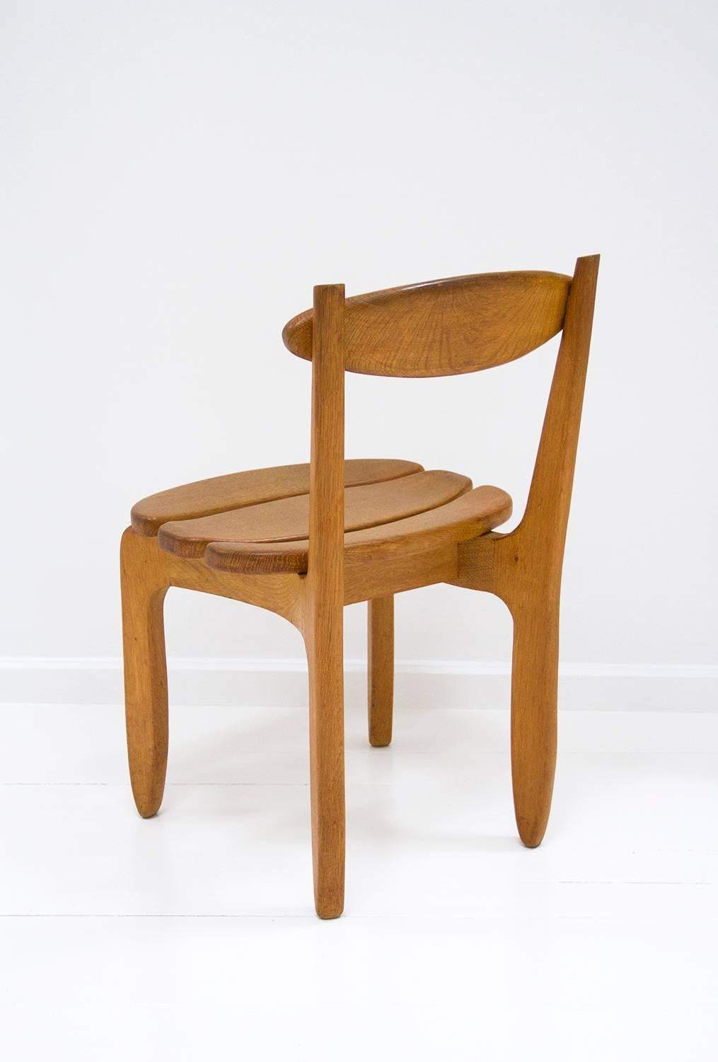 Set of Six Chairs by Guillerme et Chambron for Votre Maison, circa 1970, France For Sale 2
