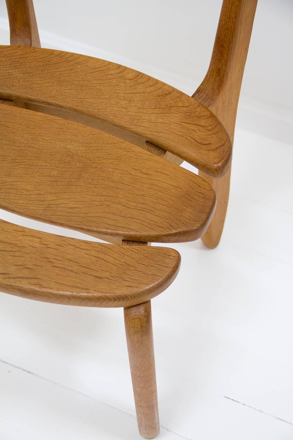 Woodwork Set of Six Chairs by Guillerme et Chambron for Votre Maison, circa 1970, France For Sale