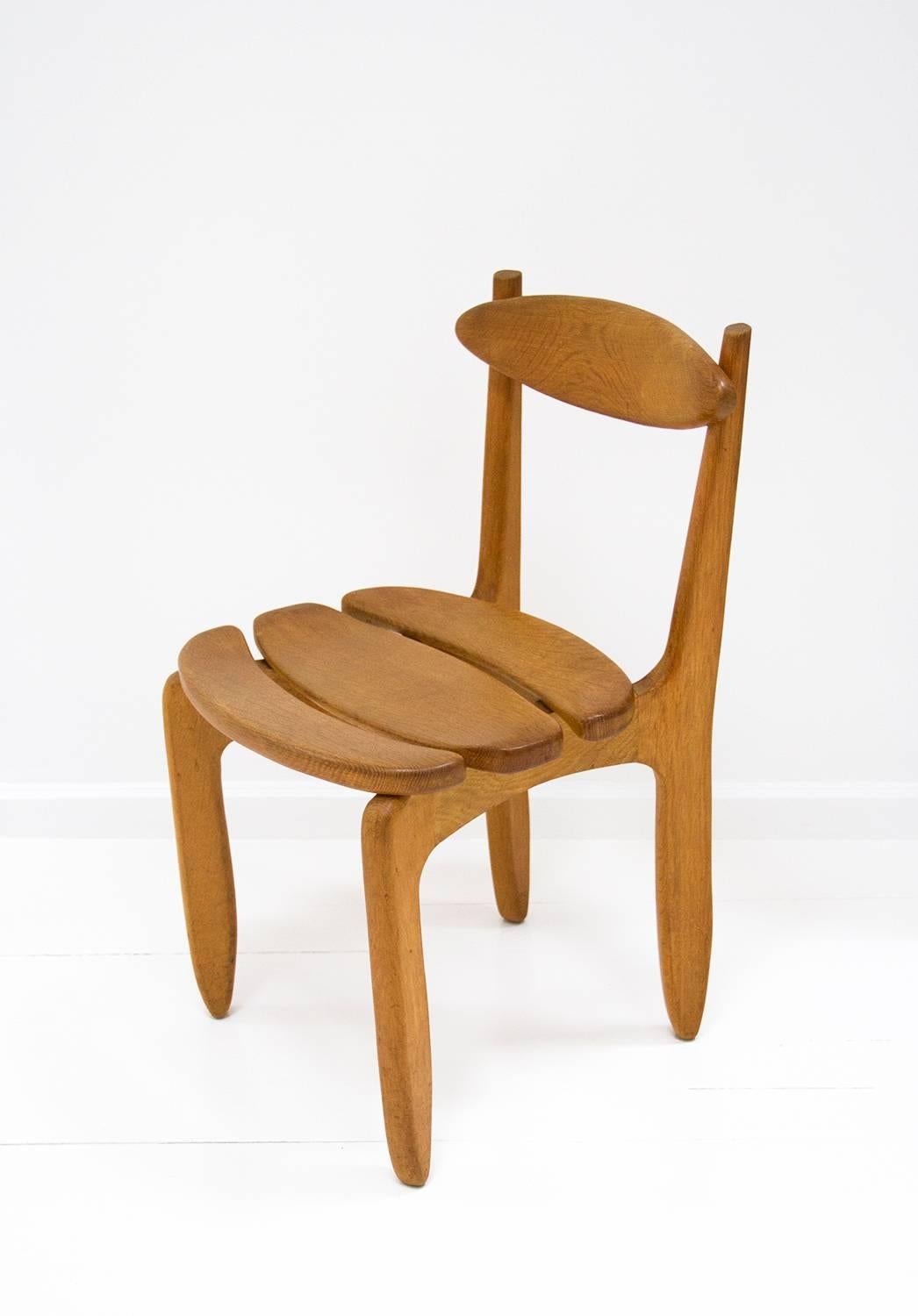 Late 20th Century Set of Six Chairs by Guillerme et Chambron for Votre Maison, circa 1970, France For Sale