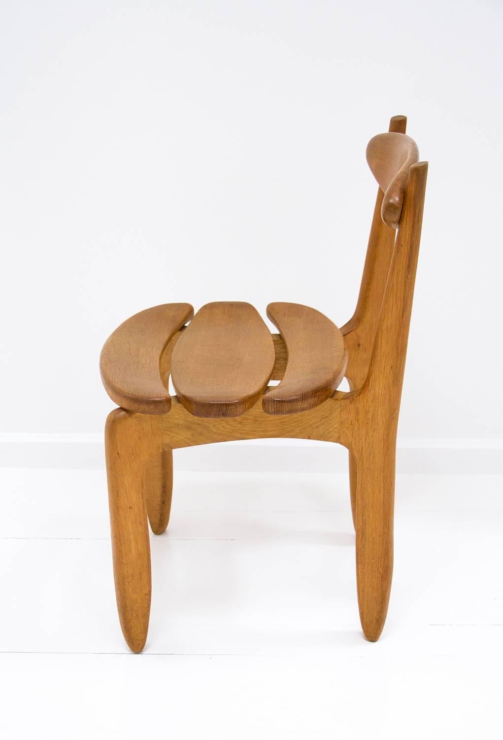 Set of Six Chairs by Guillerme et Chambron for Votre Maison, circa 1970, France For Sale 1