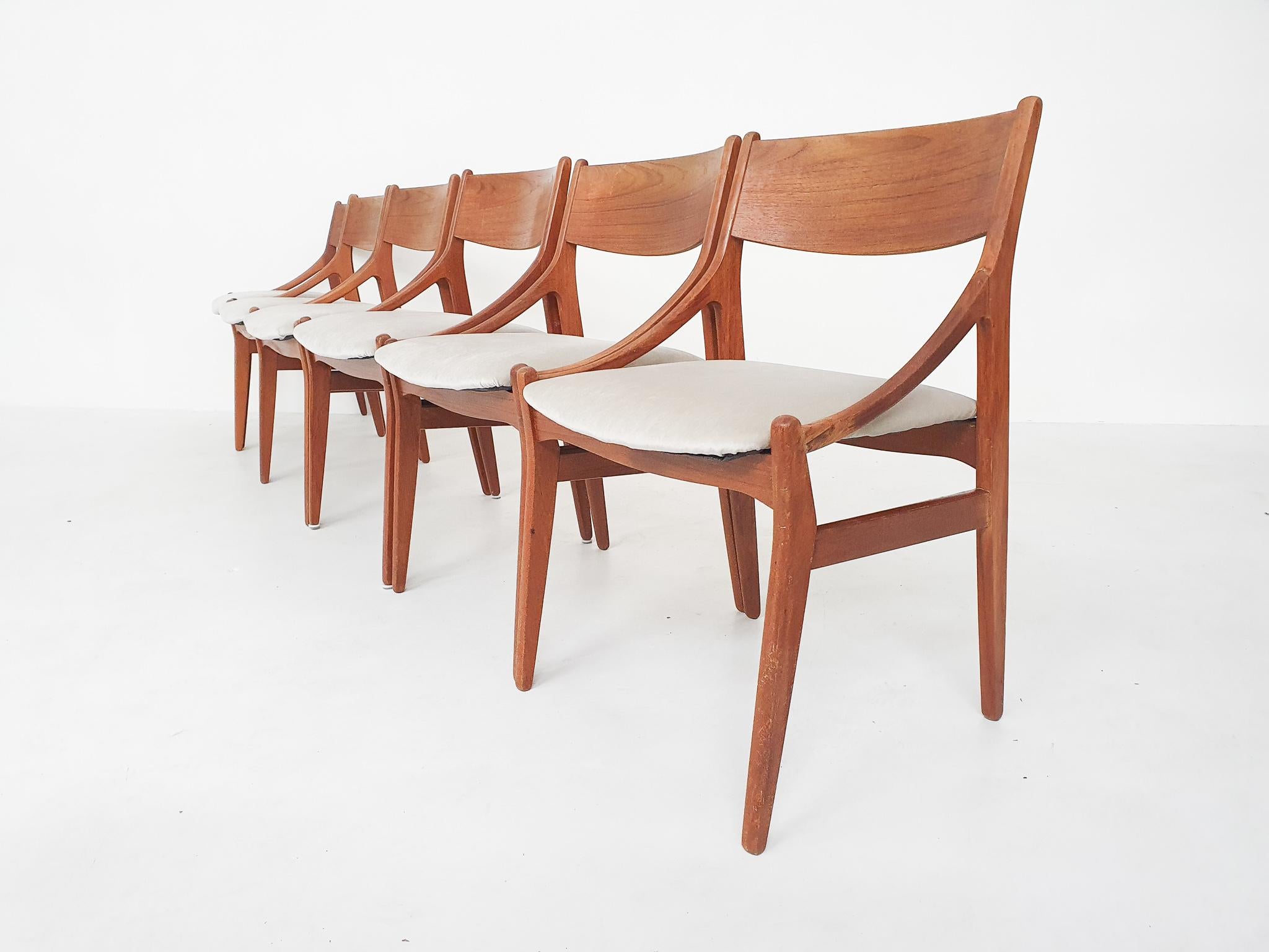 Danish Set of Six Chairs by H. Vestervig Eriksen for BRDR Tromborg, Denmark, 1955